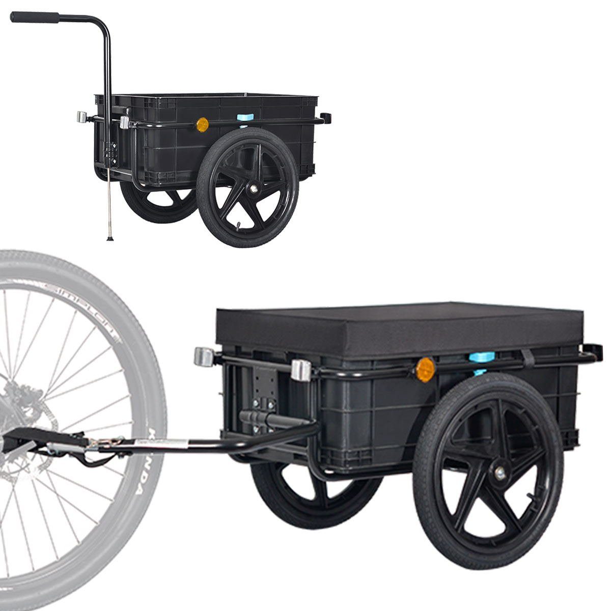 TIGGO Fahrradlastenanhänger »Veelar Plus Fahrrad Lastenanhänger & Handwagen  mit 70 Liter Transportbox Fahrradanhänger Transportanhänger« online kaufen  | OTTO