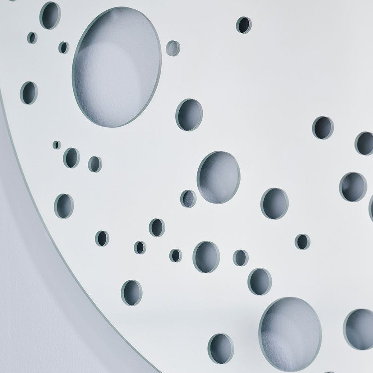 Casa Padrino Wandspiegel Runder Kollektion Wohnzimmer Optik Mond Ø - Luxus in 125 Luxus Wandspiegel cm Spiegel 