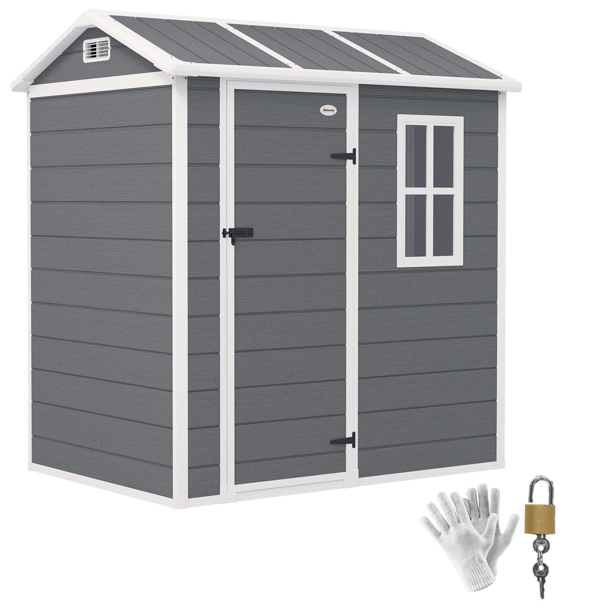 Outsunny Gerätehaus 2,1m², mit Satteldach, Boden, günstig online kaufen