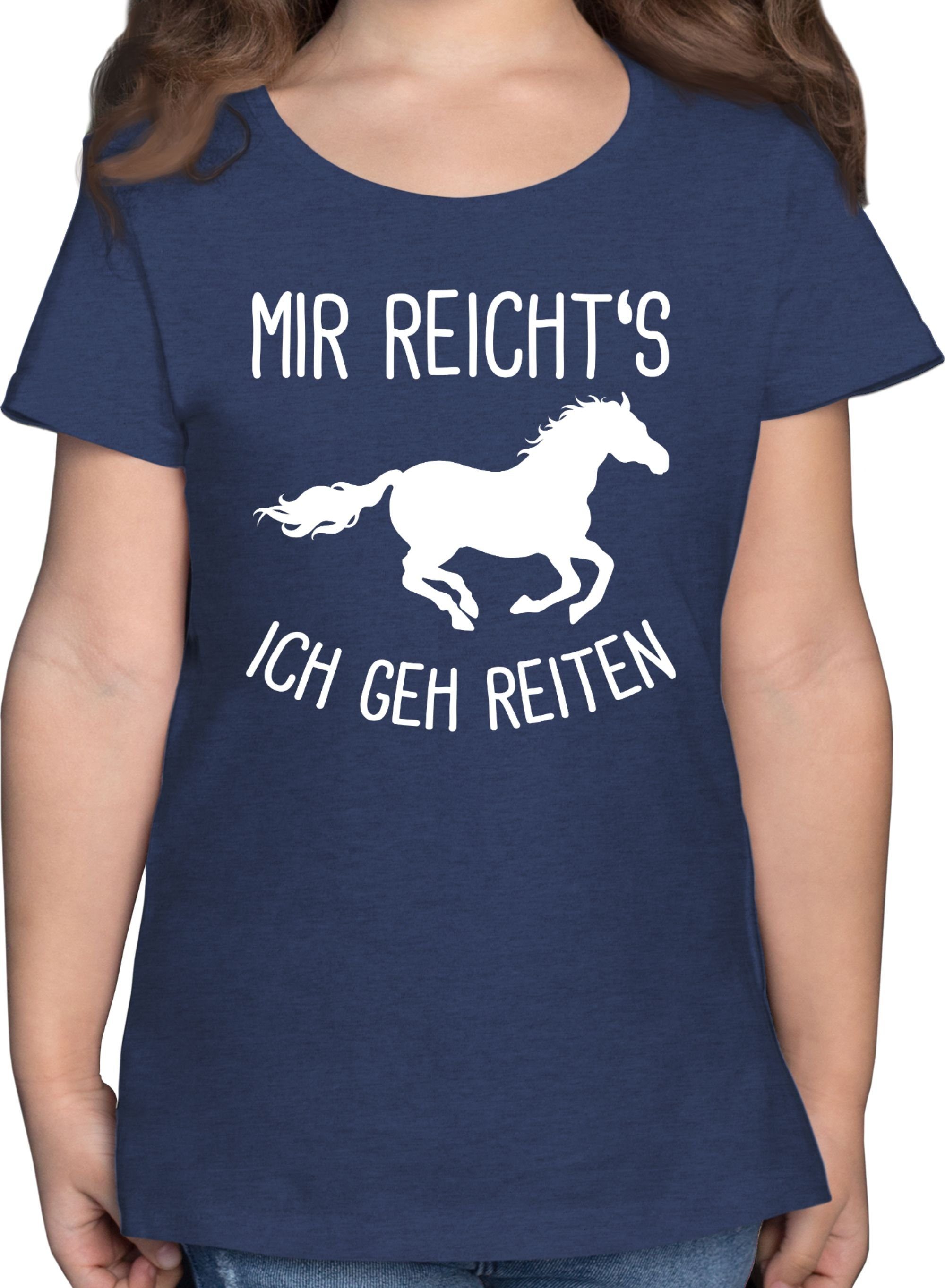 Shirtracer T-Shirt Mir reichts ich geh Reiten Pferd 2 Dunkelblau Meliert