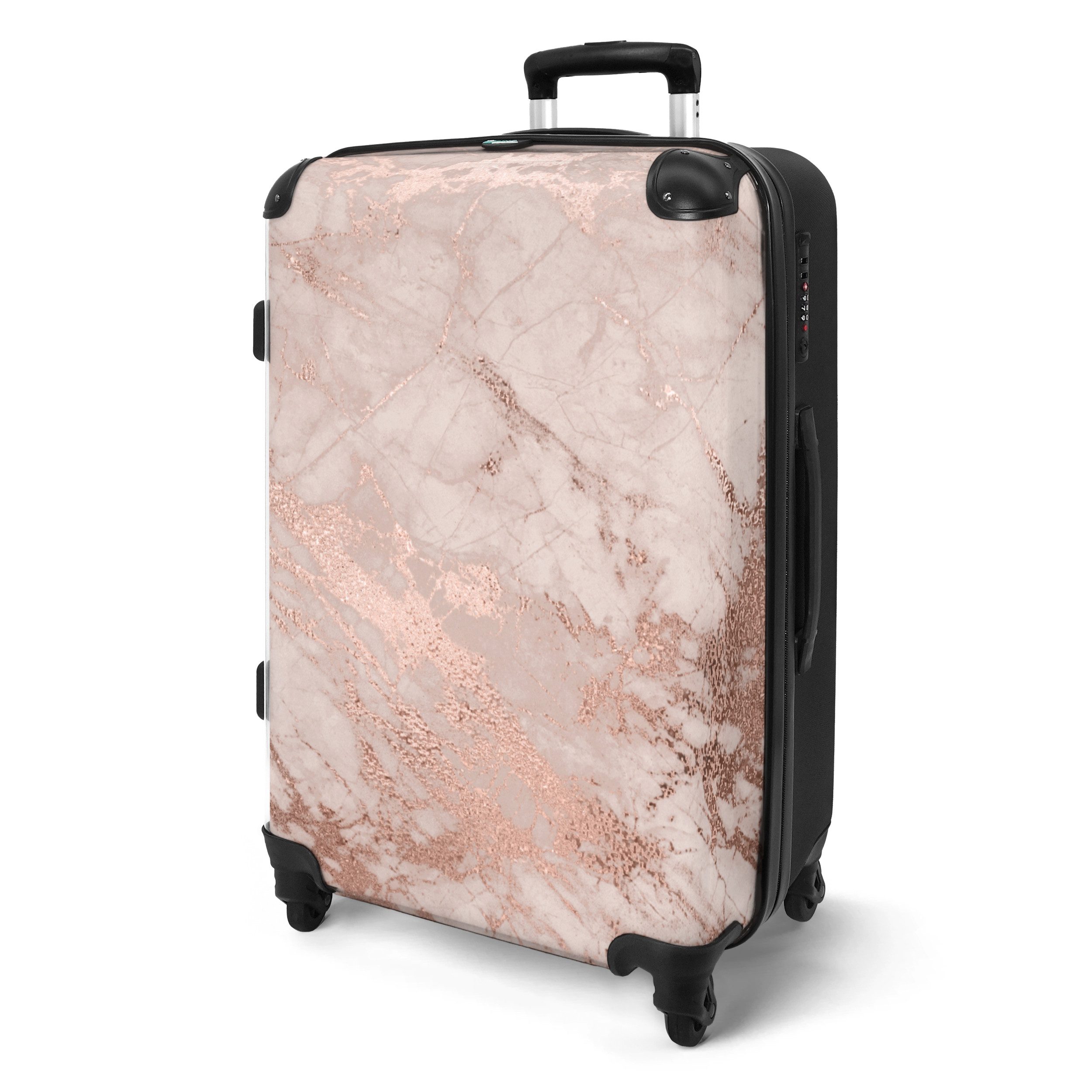 NoBoringSuitcases.com© Hartschalen-Trolley Marmor - Roségold - günstig online kaufen