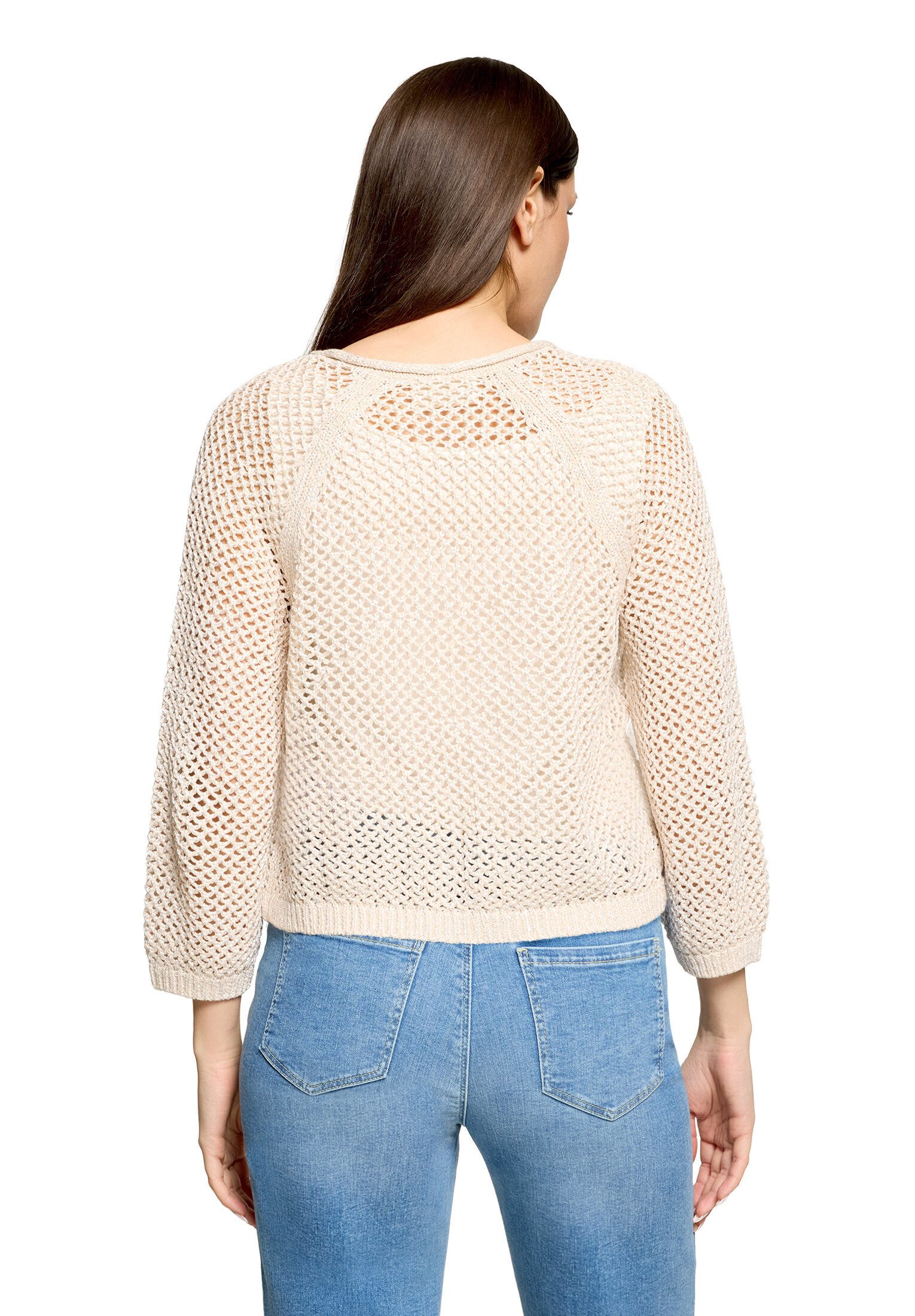 Cartoon Strickjacke Damen mit Glanzeffekt (1-tlg)