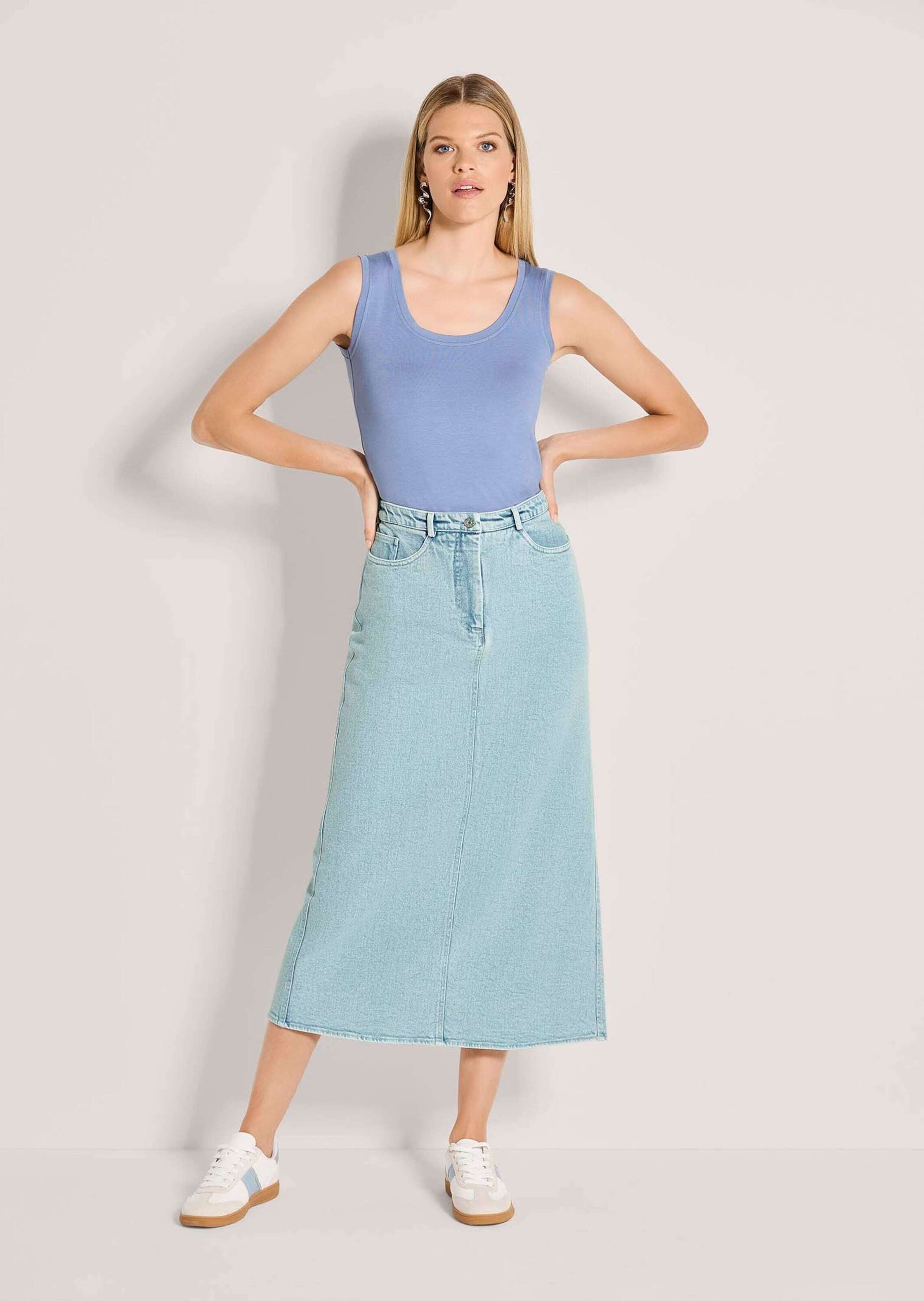 Gerade Jeans Midirock mit Formbund