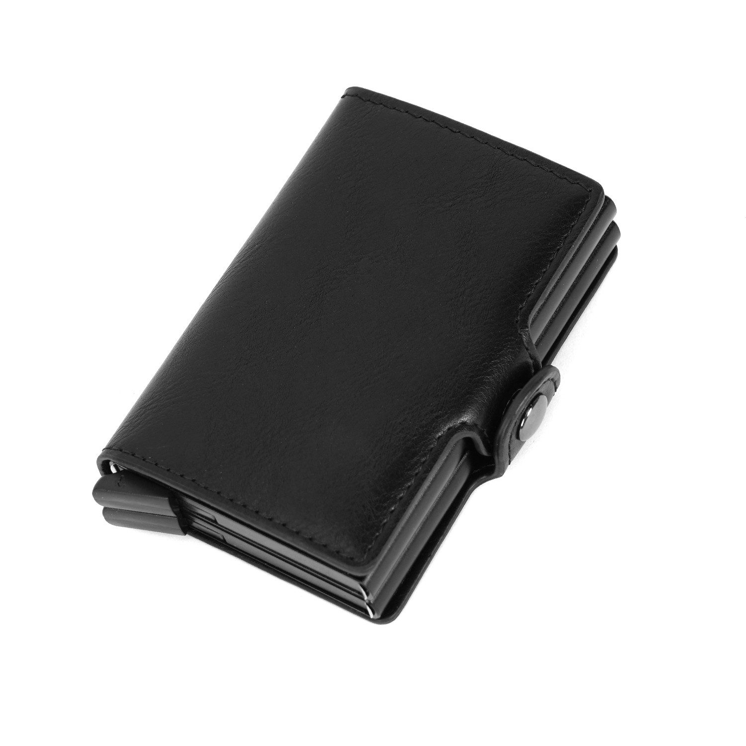 OSTWOLKE Kartenetui mit RFID Schutz Mini Geldbörse Portemonnaie Slim Leder Wallet