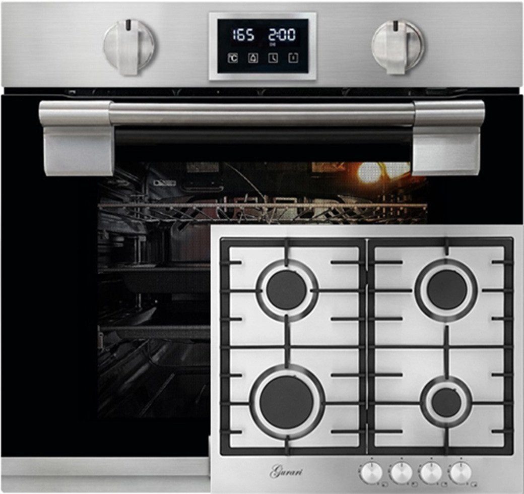 Kaiser Küchengeräte Backofen-Set Herd Set Autark Einbau Backofen, Bratautomatik,massives Metall, 79L, 60 cm mit Edelstahl Gaskochfeld,60 cm, Gas Control, Erdgas,Fl.Gas EH 6337+GCH FB 604, mit 1-fach-Teleskopauszug, NEIN