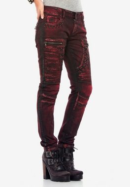Cipo & Baxx Bequeme Jeans mit ausgefallenem Nietenbesatz in Slim Fit