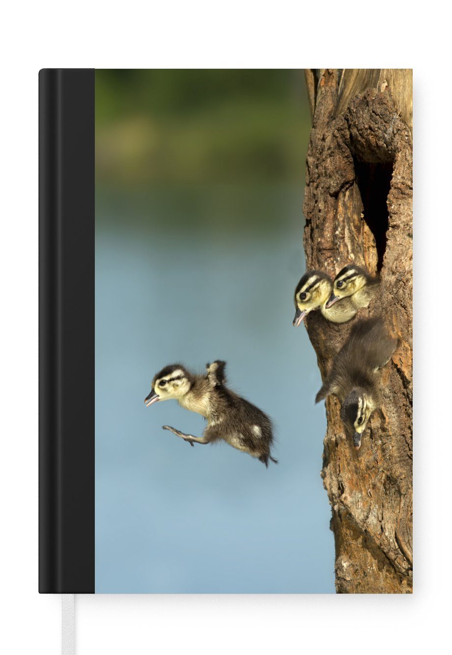 MuchoWow Notizbuch Vögel - Jung - Baum, Notebook, Notizblock a5, Tagebuch, Journal Liniert