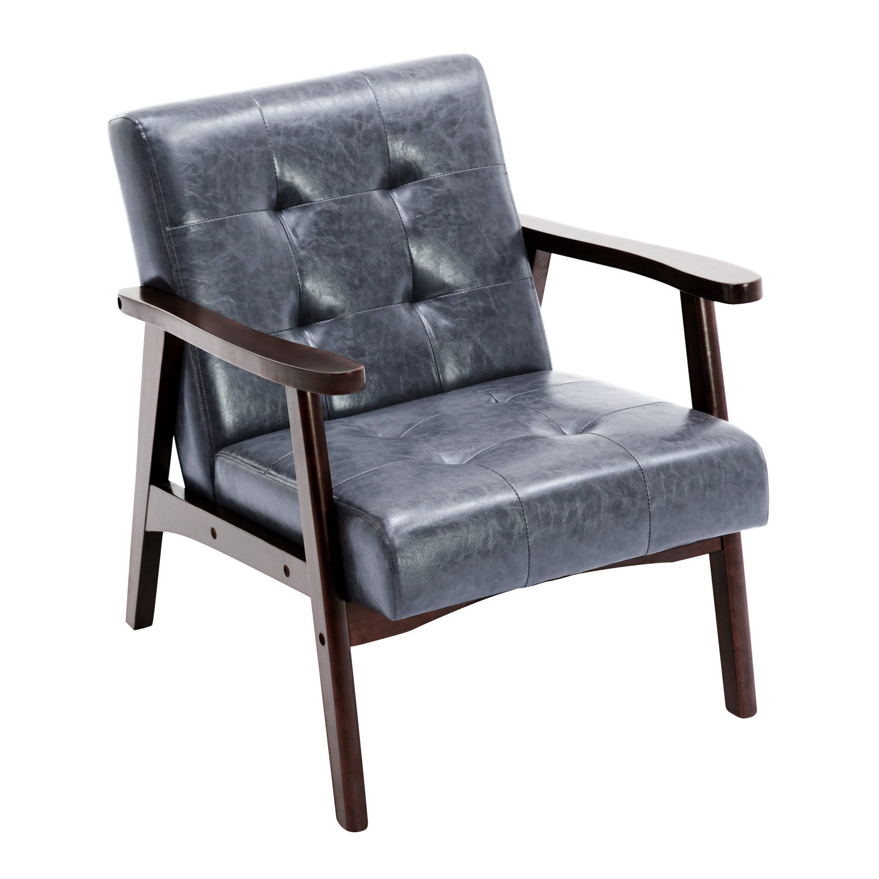 HomeMiYN Loungesessel Retro Holzsessel Loungesessel Polsterstuhl günstig online kaufen