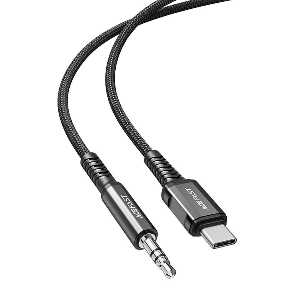 Acefast Audiokabel Klinkenkabel Anschlusskabel USB-Ladegerät (Spar-Set, 1-tlg., 120 cm robust, Nylongeflecht, Aluminiumstecker, Knickschutz)