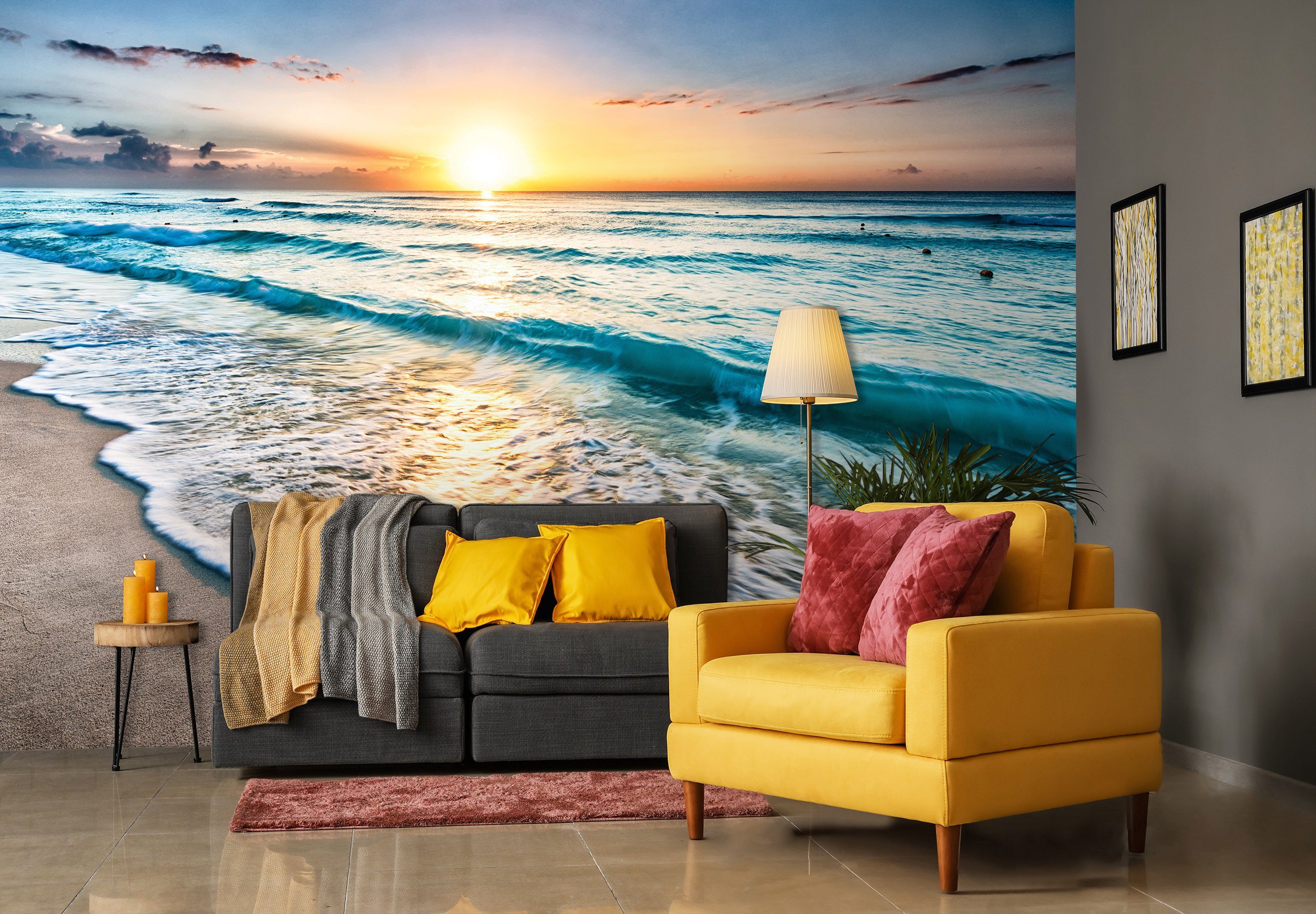 Wallarena Fototapete Natur - Mehrfarbig - Modern - Vlies - Wohnzimmer, glatt, 152x104cm