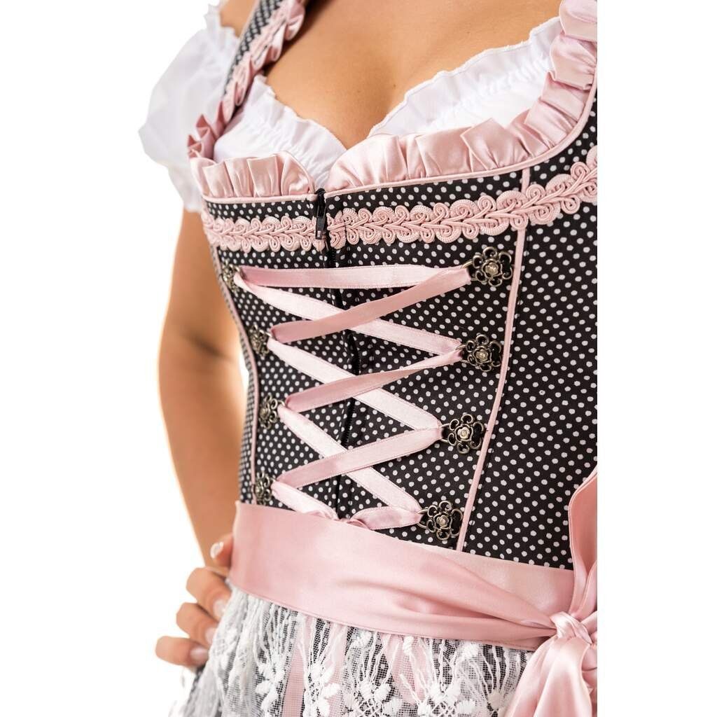 Trachtl Dirndl DIRNDL TRACHTENKLEID DAMEN NICOLE 3.TLG Schwarz 36