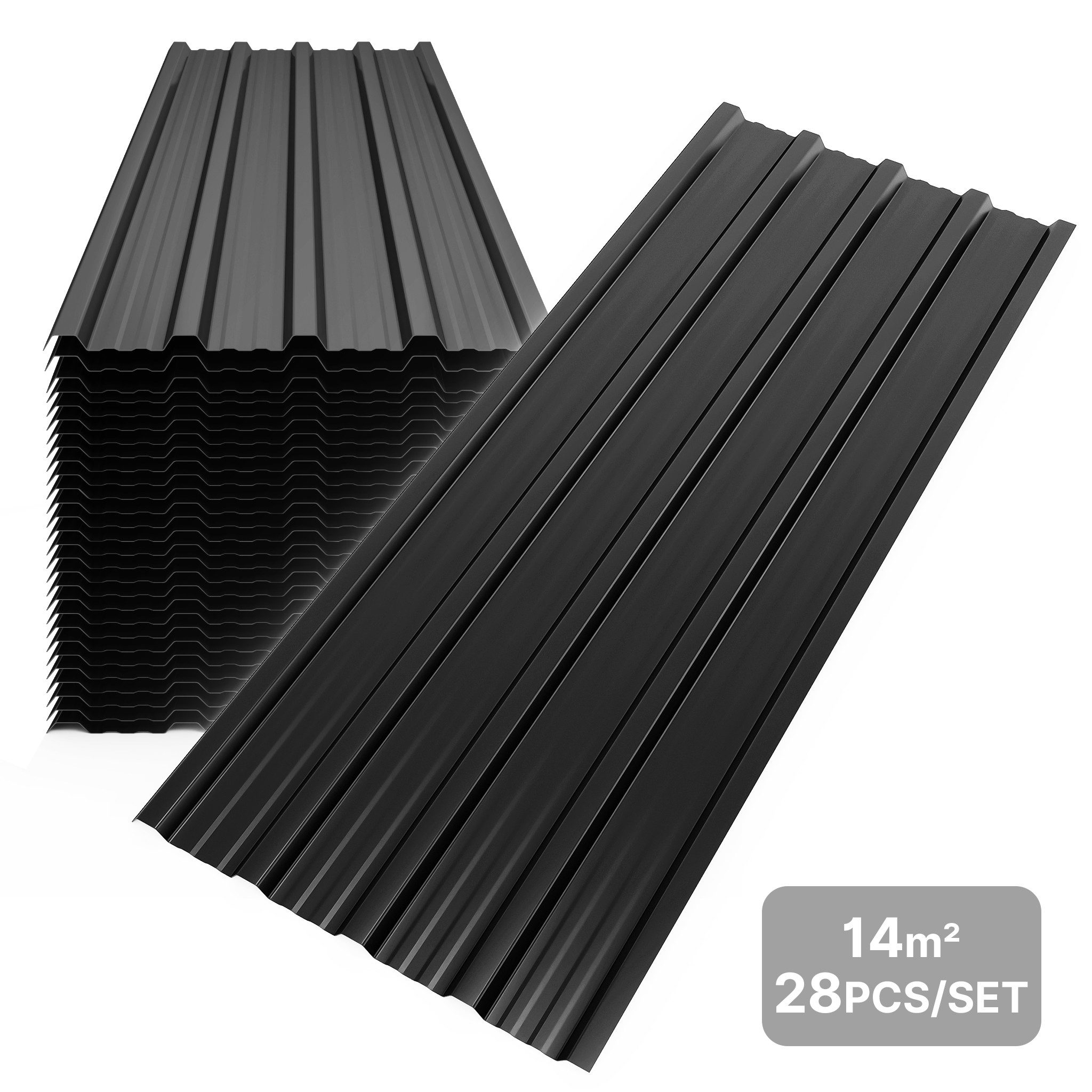 Mondeer Wellplatte Dachplatten, 14 m², (28-St), Trapezblech 110cm x 46cm verzinkt Profilblech Dachblech