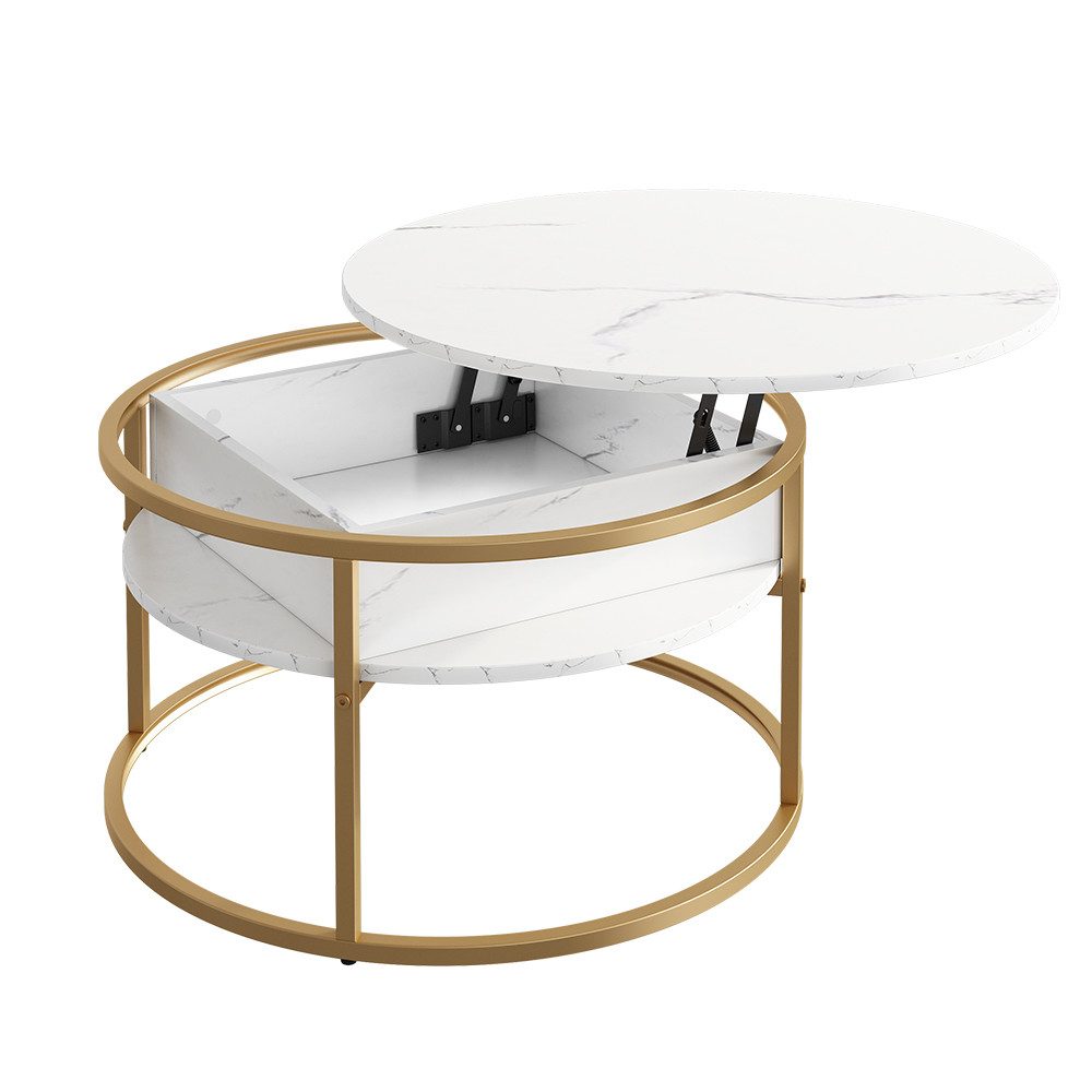 Vicco Couchtisch Marlo, Weiß/Gold, 77 x günstig online kaufen