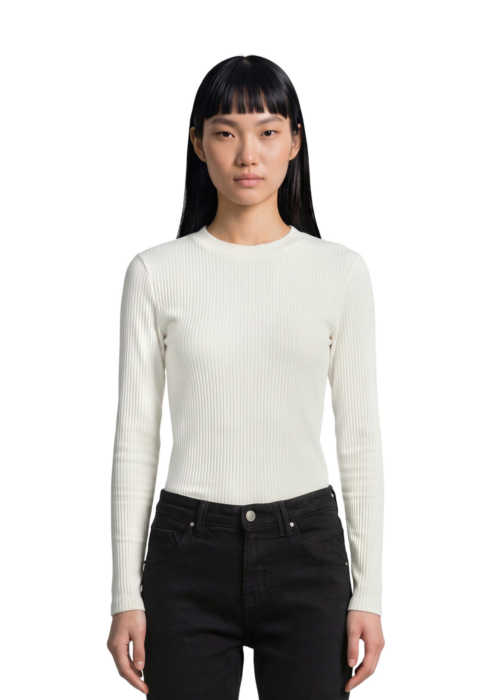 Marc O'Polo DENIM Langarmshirt aus Rippjersey