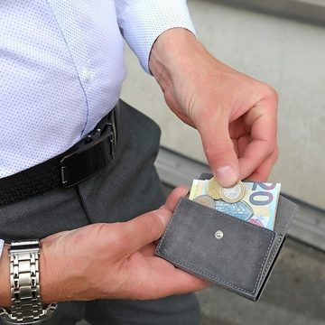 Solo Pelle Mini Geldbörse Kartenetui, Kreditkartenetui, Leder Geldbörse Slim Wallet Münzfach, echtes Leder aus Europa, elegantes Design mit RFID Schutz