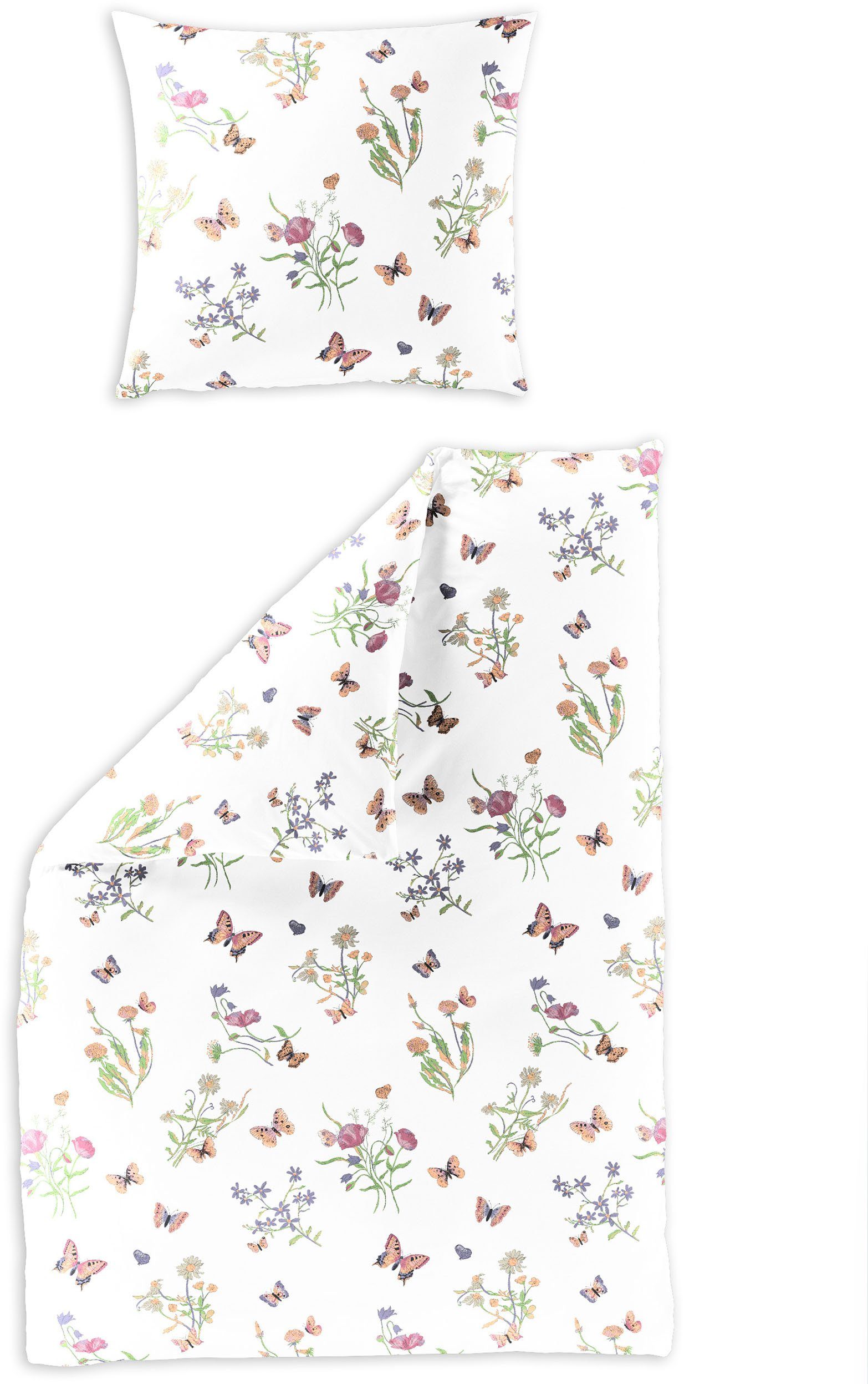 BIERBAUM Bettwäsche 6117, Mako-Satin, 2 teilig, Mako-Satin, 100 % Baumwolle, pflegeleicht