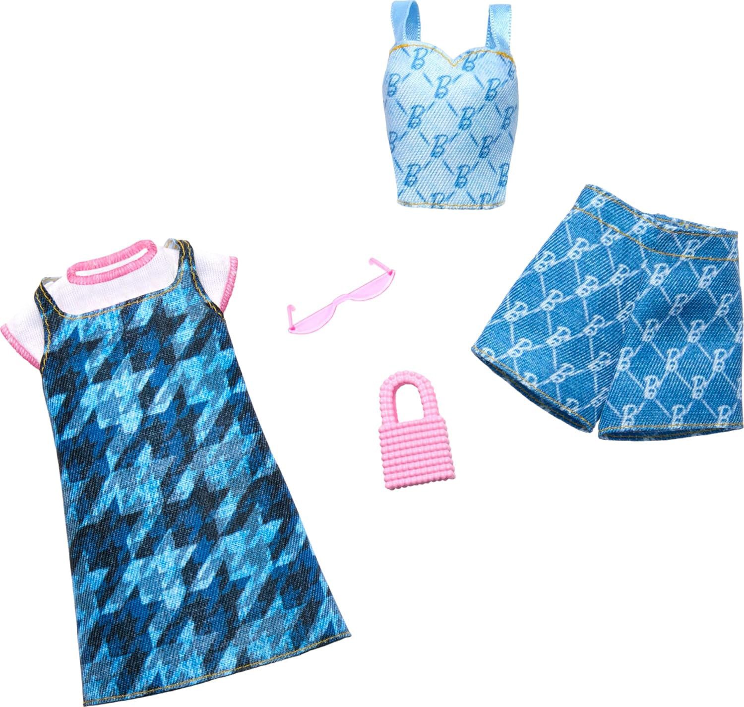 Mattel® Anziehpuppe Barbie Fashions 2er-Pack - Blaues Kleid + Blaues Top un günstig online kaufen