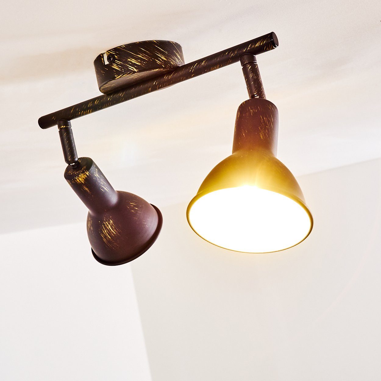 mit Design Retro/Vintage ohne Leuchtmittel, hofstein Metall Strahlern, in Deckenlampe im aus 2xE14, Deckenstrahler Schwarz/Gold/Weiß, verstellbaren »Celano«