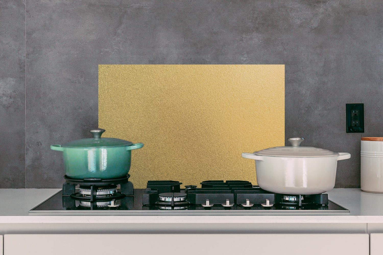 - Chic, Design Wandschutz, - cm, - Metall (1-tlg), MuchoWow küchen Temperaturbeständig Küchenrückwand Gold Herdblende aus - Struktur 60x40