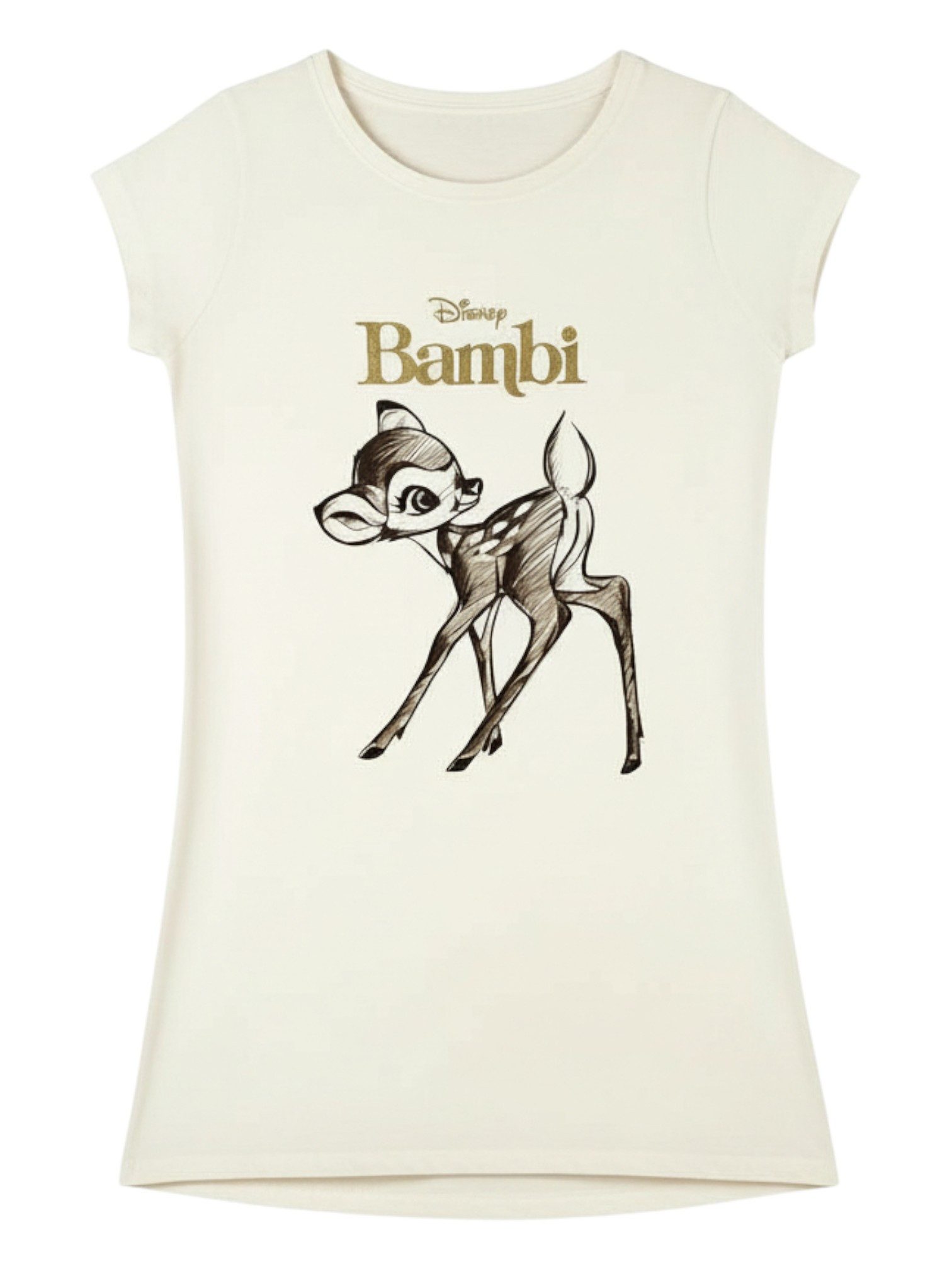 Disney Nachthemd Bambi Damen Jersey Schlafshirt aus Baumwolle Gr. S - XL