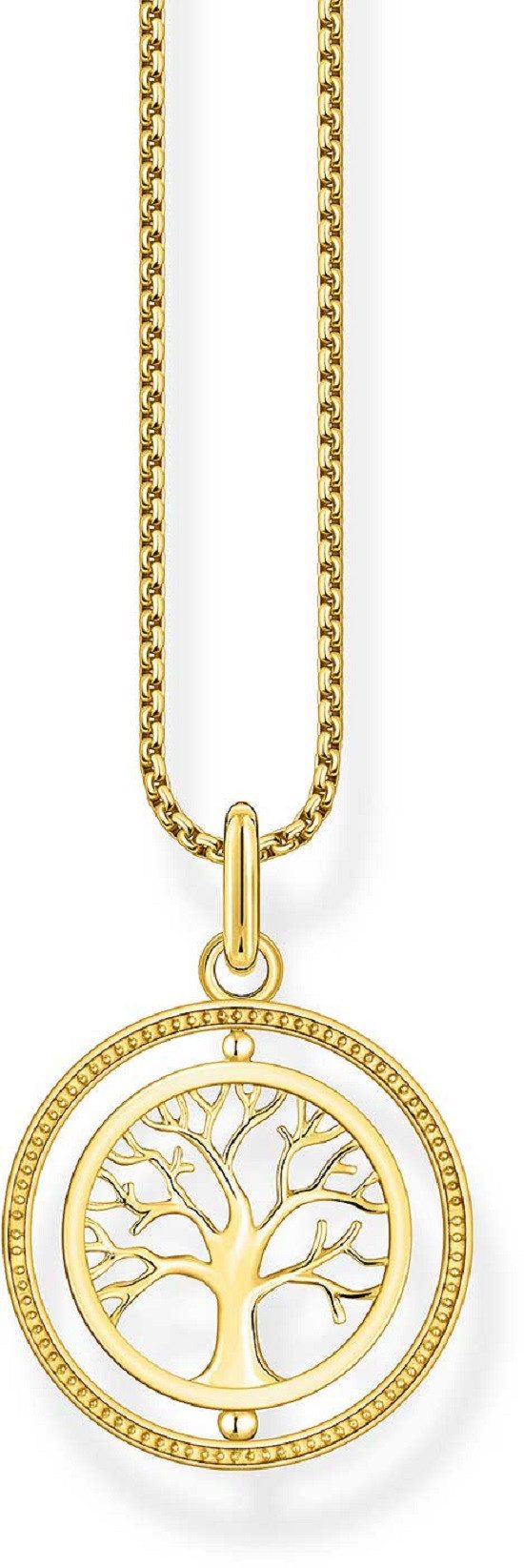 THOMAS SABO Silberkette Halskette Tree of Love - 750 Gelbgold Vergoldung
