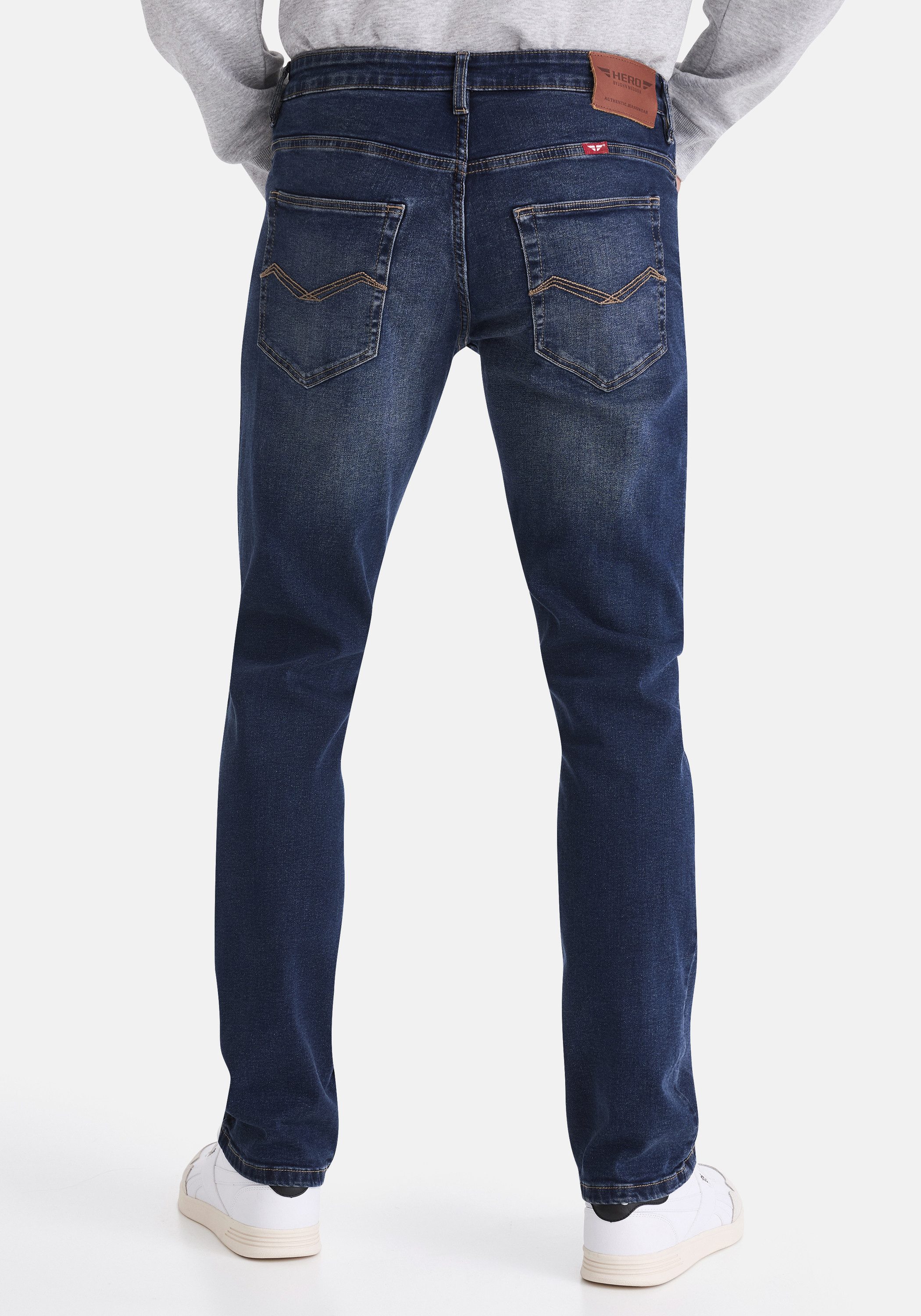 HERO by John Medoox 5-Pocket-Jeans Denver Regular Straight Stretch Jeans Straight Fit Casual Clean Wash Denim Jeans für Herren – Bild 3 von 4