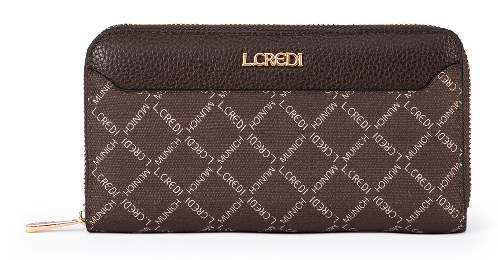 L. CREDI Geldbörse Zip Around Wallet, mit RFID-Blocker Schutz
