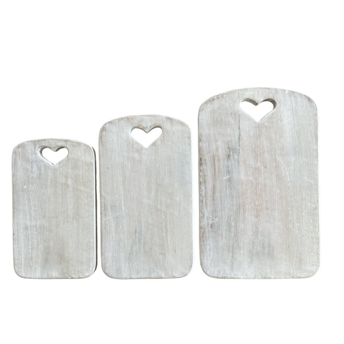 Wiladu Schneidebrett Wiladu Schneidebrett rechteckig Herz Massivholz Mangoholz 2cm Herzform