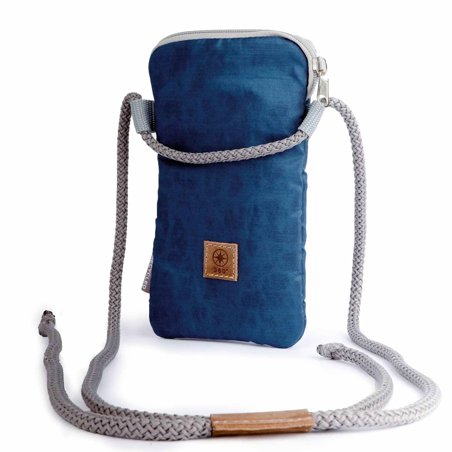 360Grad Handytasche Handytasche Nautik Lütt Weiss Blau Zahl Rot aus recyceltem Segeltuch