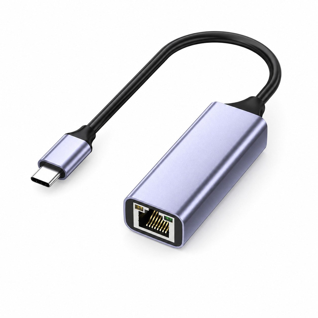 XEOOCE Netzwerkadapter, Typ-C, Gigabit-Ethernet, 1 Stück, Silber Netzwerk-Adapter DVI-D zu USB Typ A