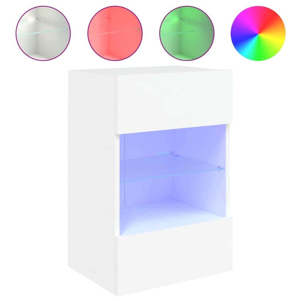 vidaXL TV-Wand TV-Wandschrank mit LED-Leuchten Weiß günstig online kaufen