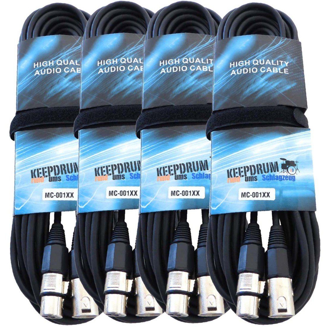 keepdrum keepdrum MC-001XX 15m Mikrofonkabel XLR 4 Stück Audio-Kabel, XLR, (1500 cm), 4 x XLR-Kabel