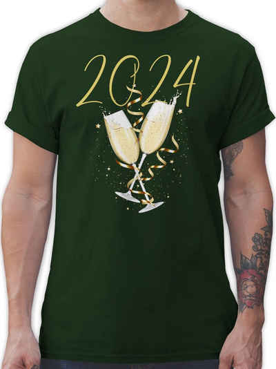 Shirtracer T-Shirt Sektgläser 2024 Silvester Erwachsene