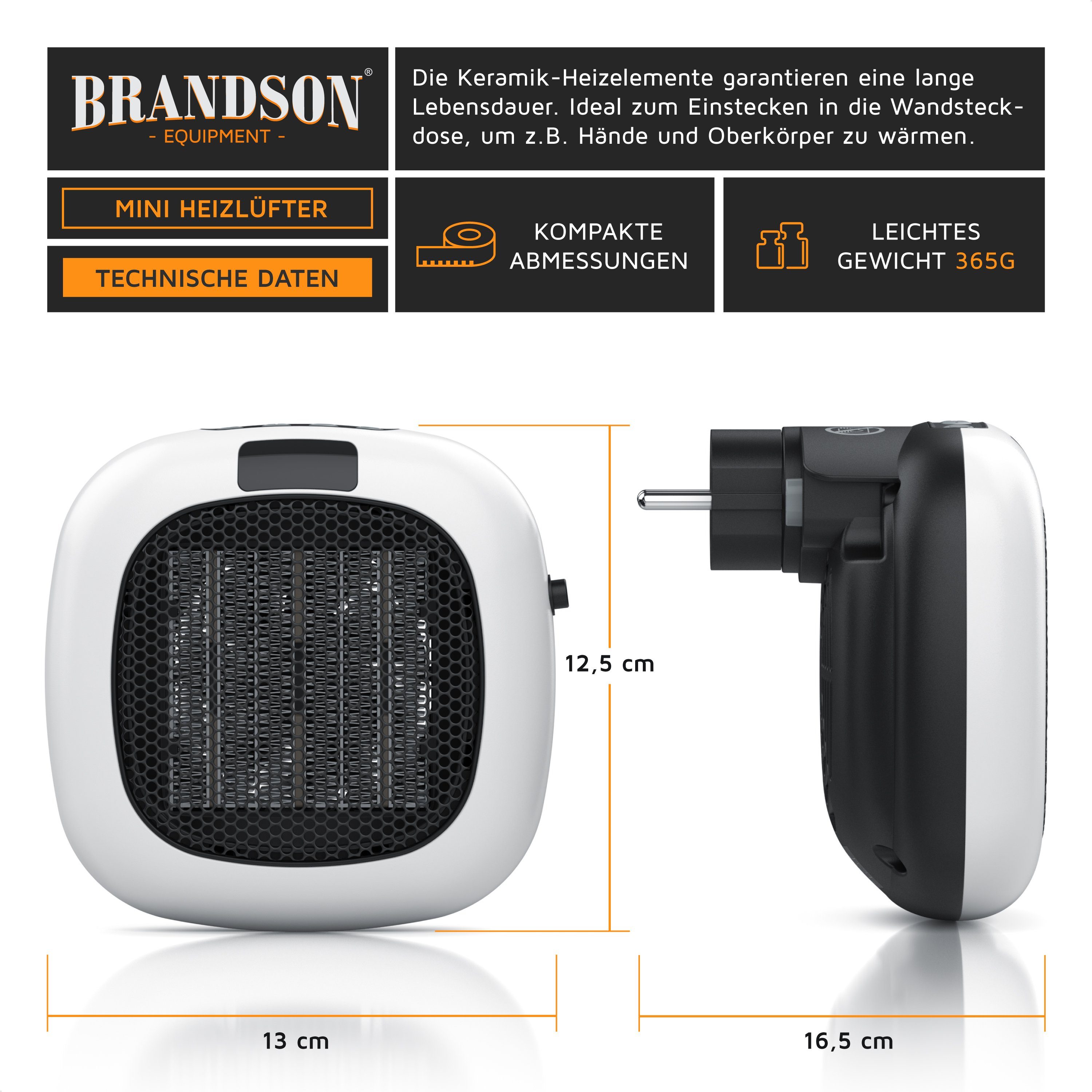 Brandson Keramikheizlüfter, 700 W, Steckdosen Mini günstig online kaufen