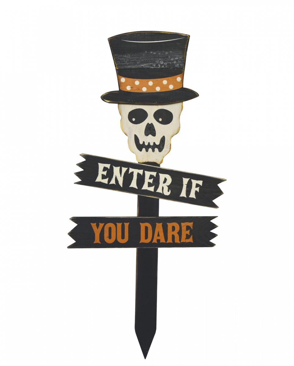 Gartenschild If Dare&qu Halloween Horror-Shop Dekofigur you ";Enter