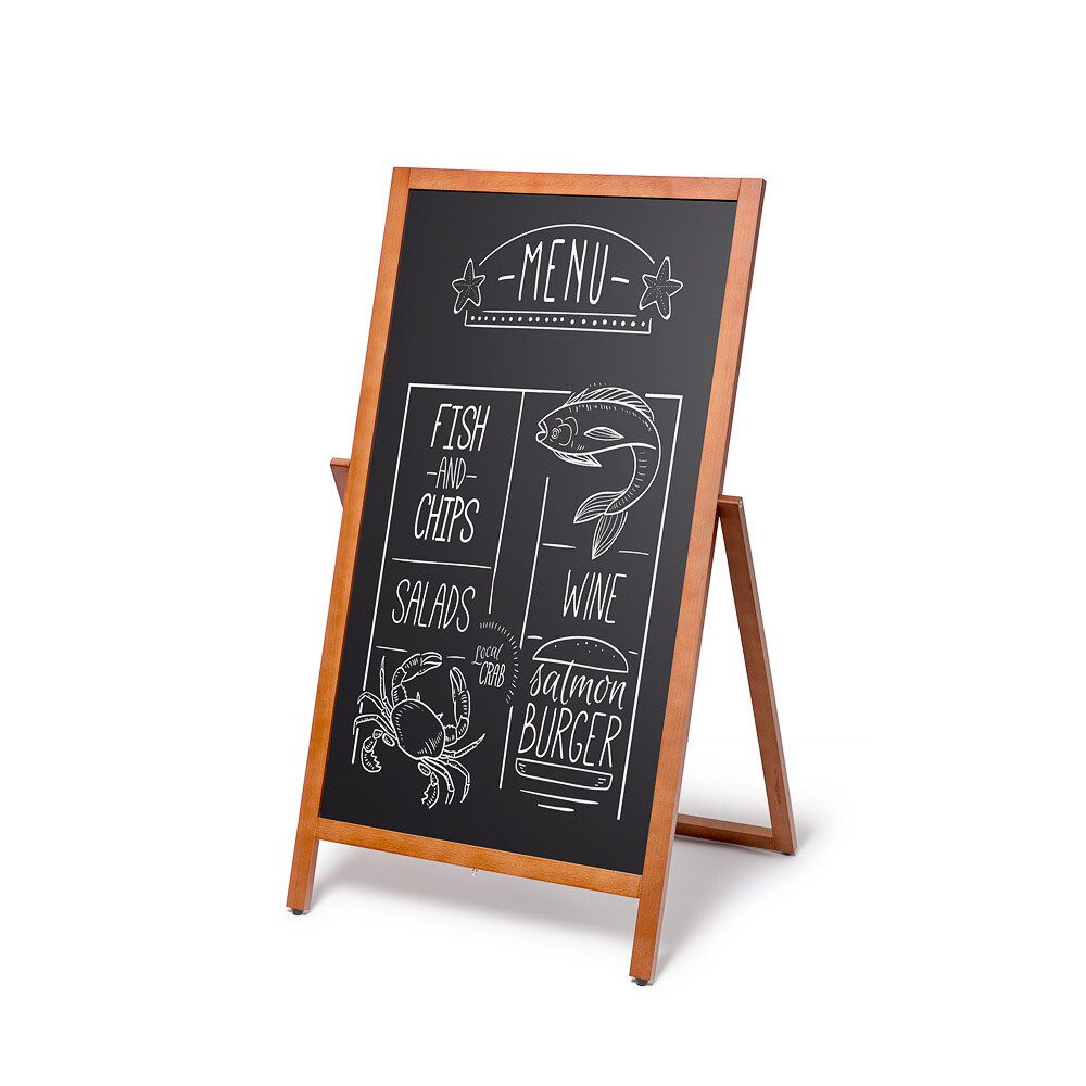 Einzelrahmen Showdown Displays Holz Kundenstopper Flip - 55x105cm - Hellbraun