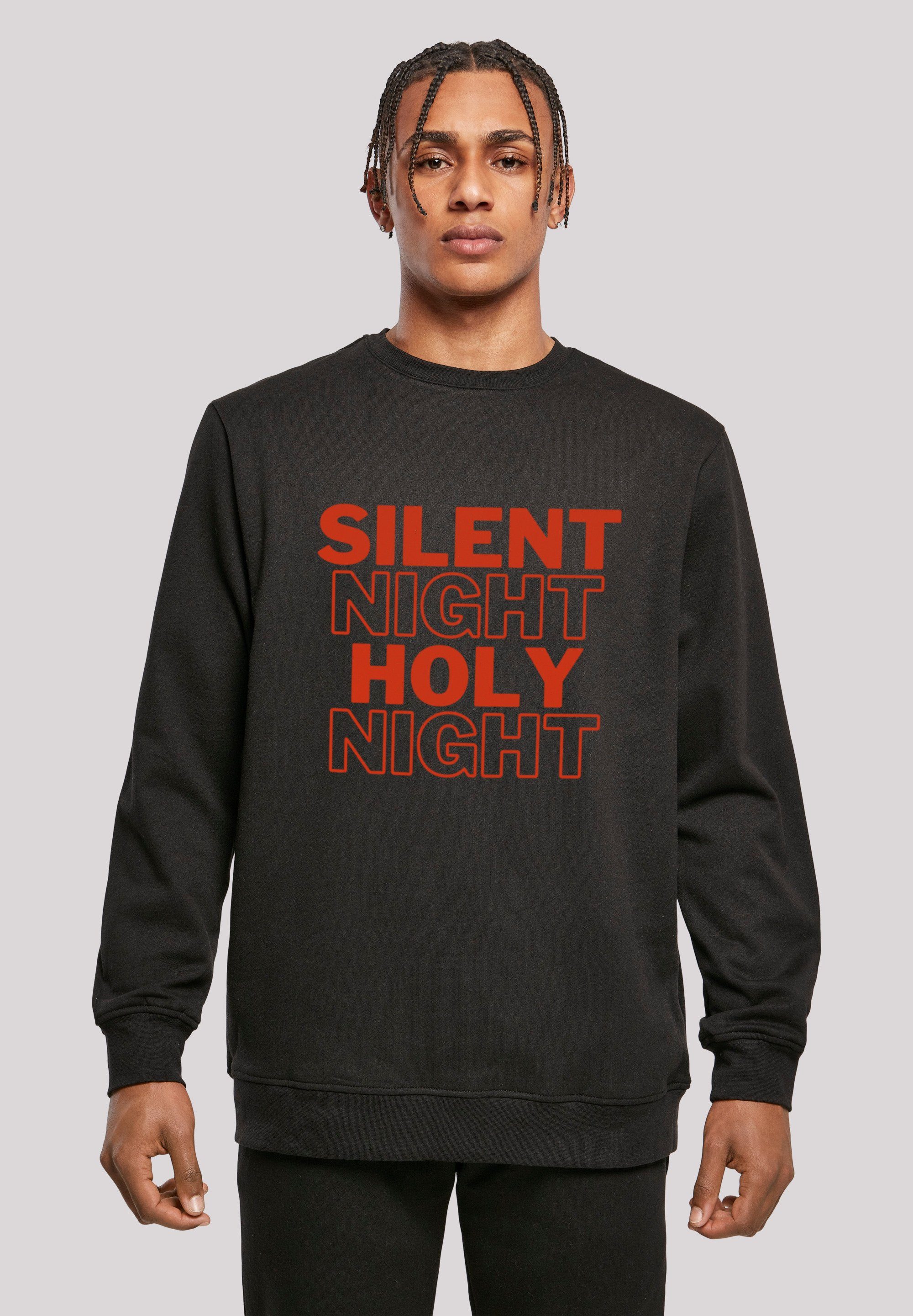 F4NT4STIC Hoodie Silent Night Holy Night Weihnachten Print schwarz