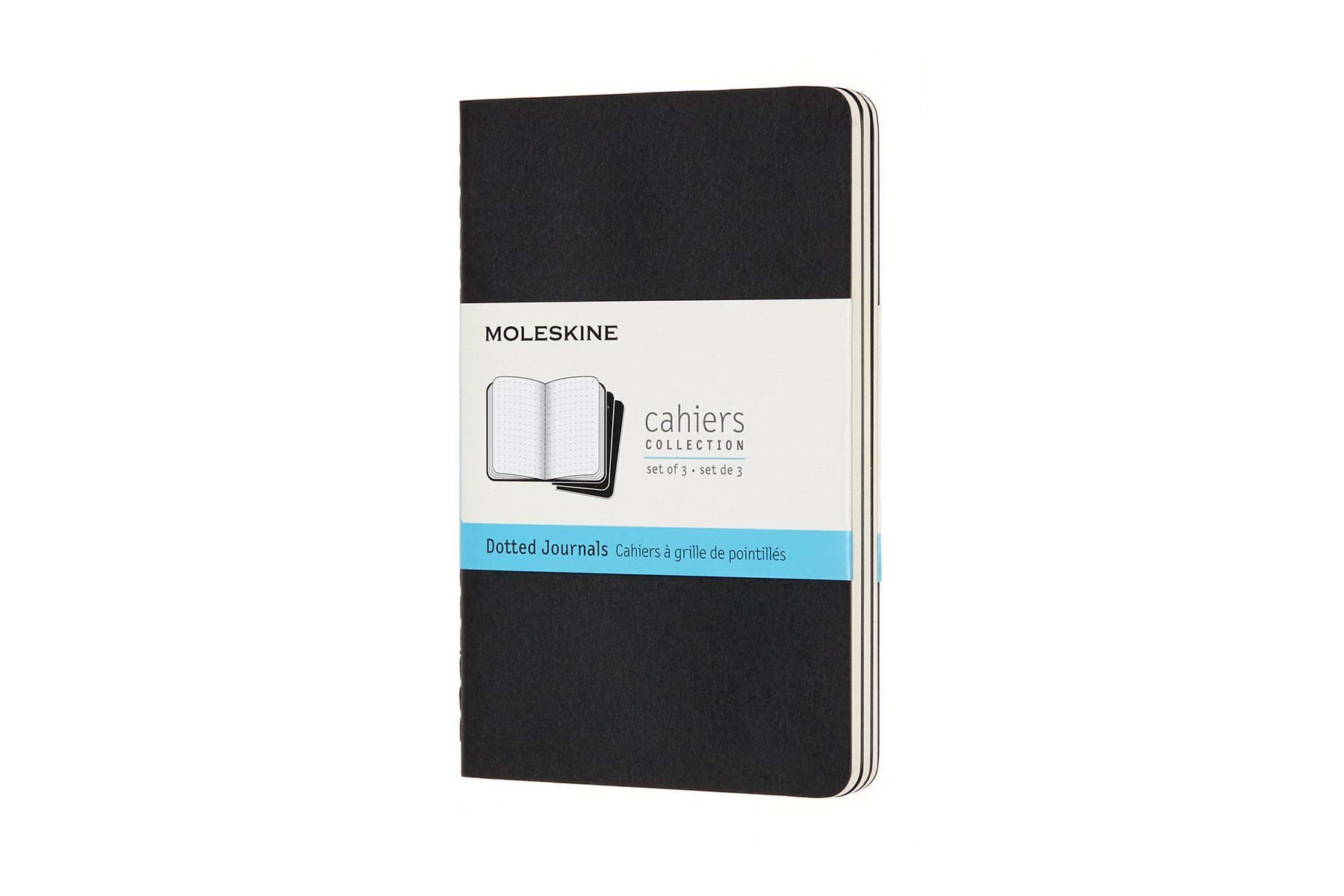 MOLESKINE Notizheft, Cahier 3er Set - mit Kartoneinband - 70g-Papier Schwarz | Notizbücher