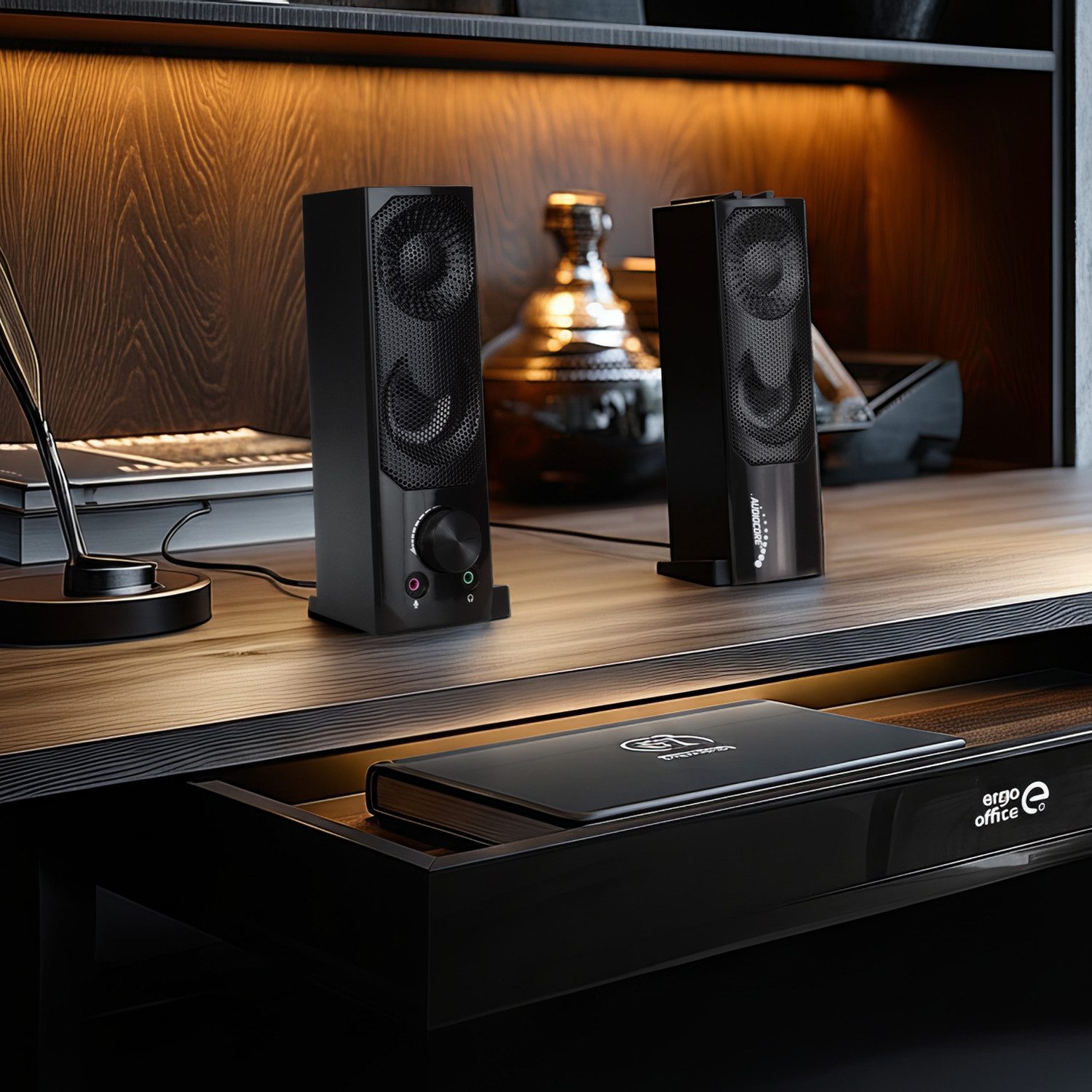 Audiocore AC955 PC-Lautsprecher 2.0 (6 W, Soundbar-Funktion [Modulare Verbindung] RGB-Bleuchtung 6W) – Bild 2 von 5