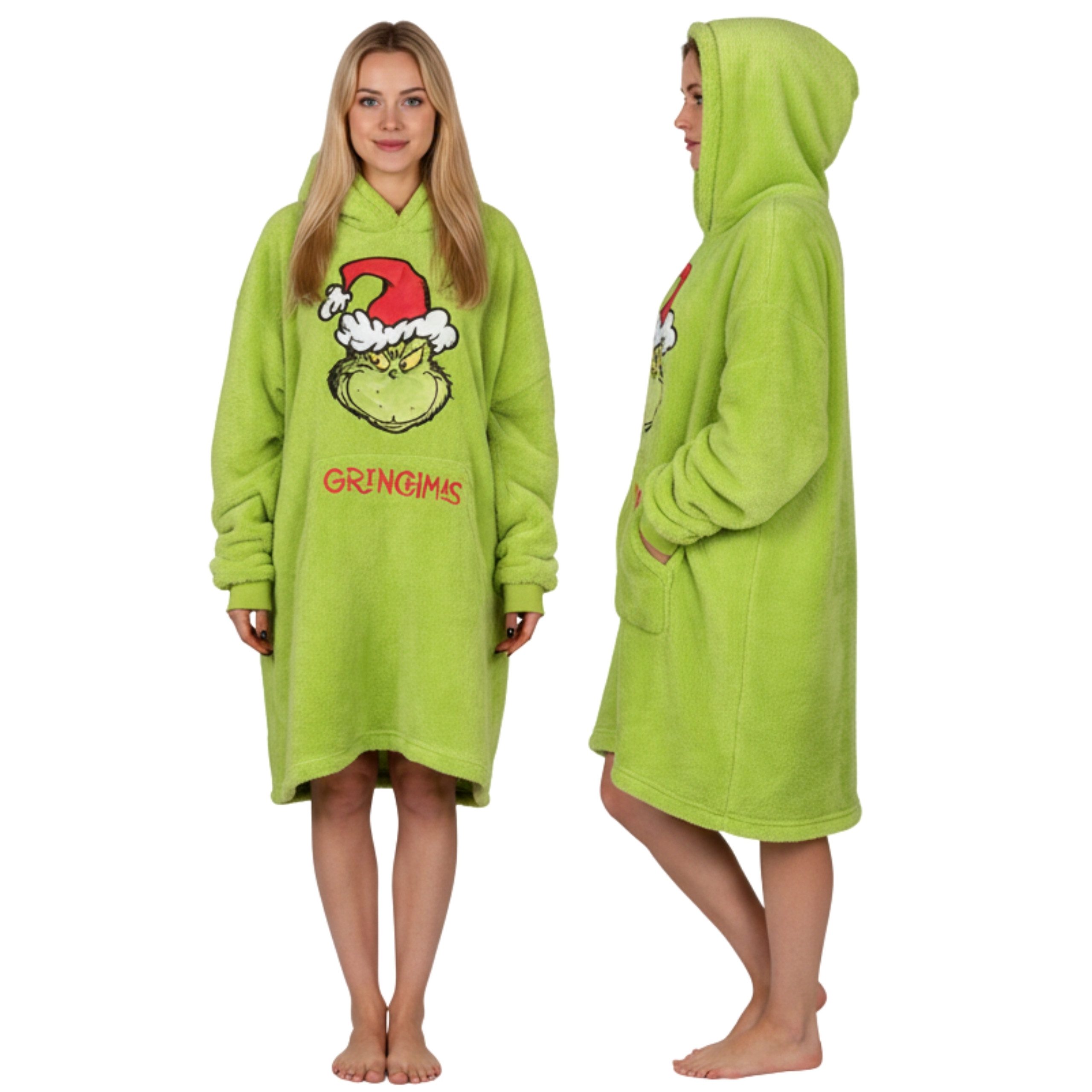 Sarcia.eu Damenbademantel Grinch Damen grünes Sweatshirt,Kapuzendecke, günstig online kaufen