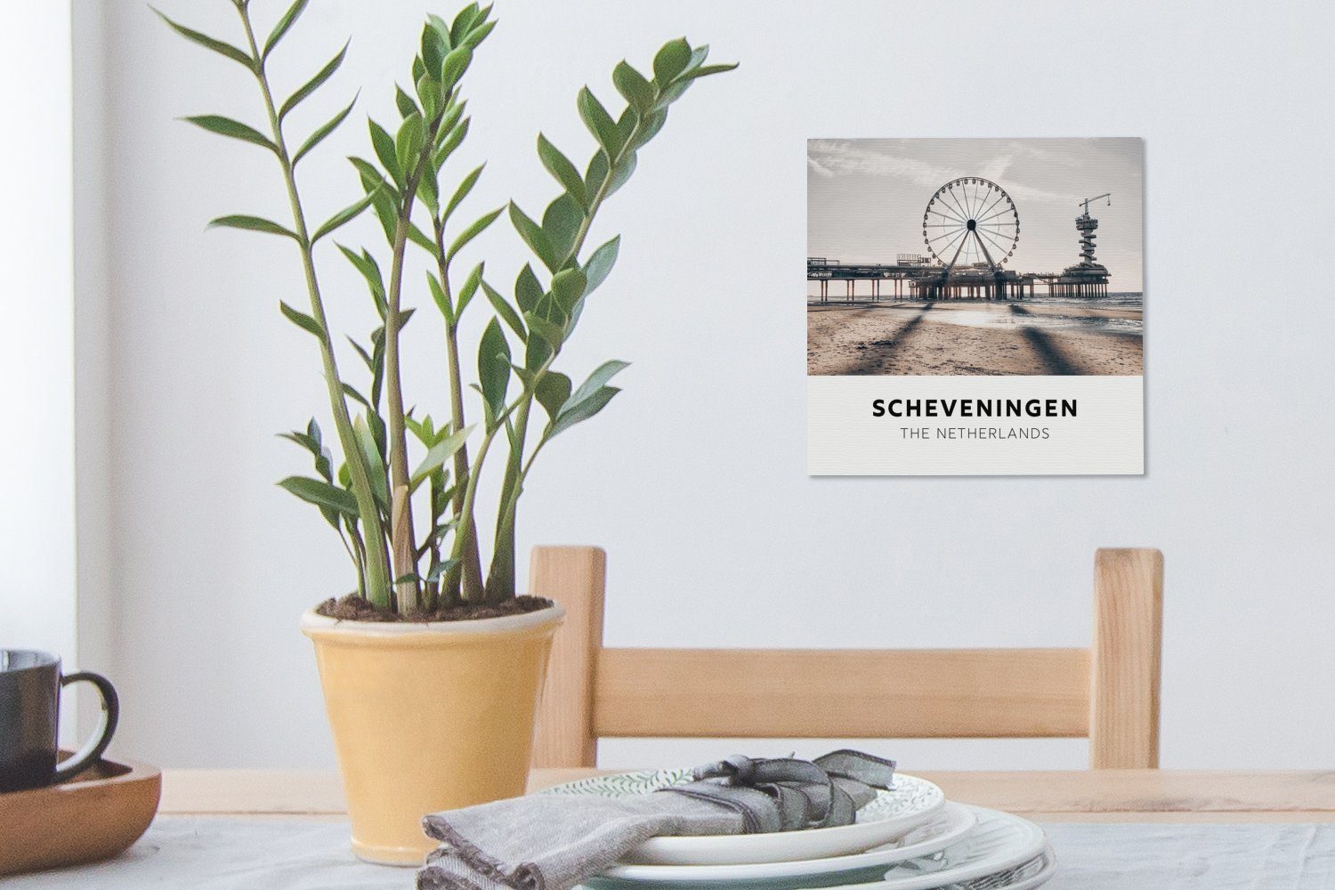 OneMillionCanvasses® Leinwandbild Riesenrad für Schlafzimmer - Leinwand Wohnzimmer Bilder (1 Strand, St), - Niederlande