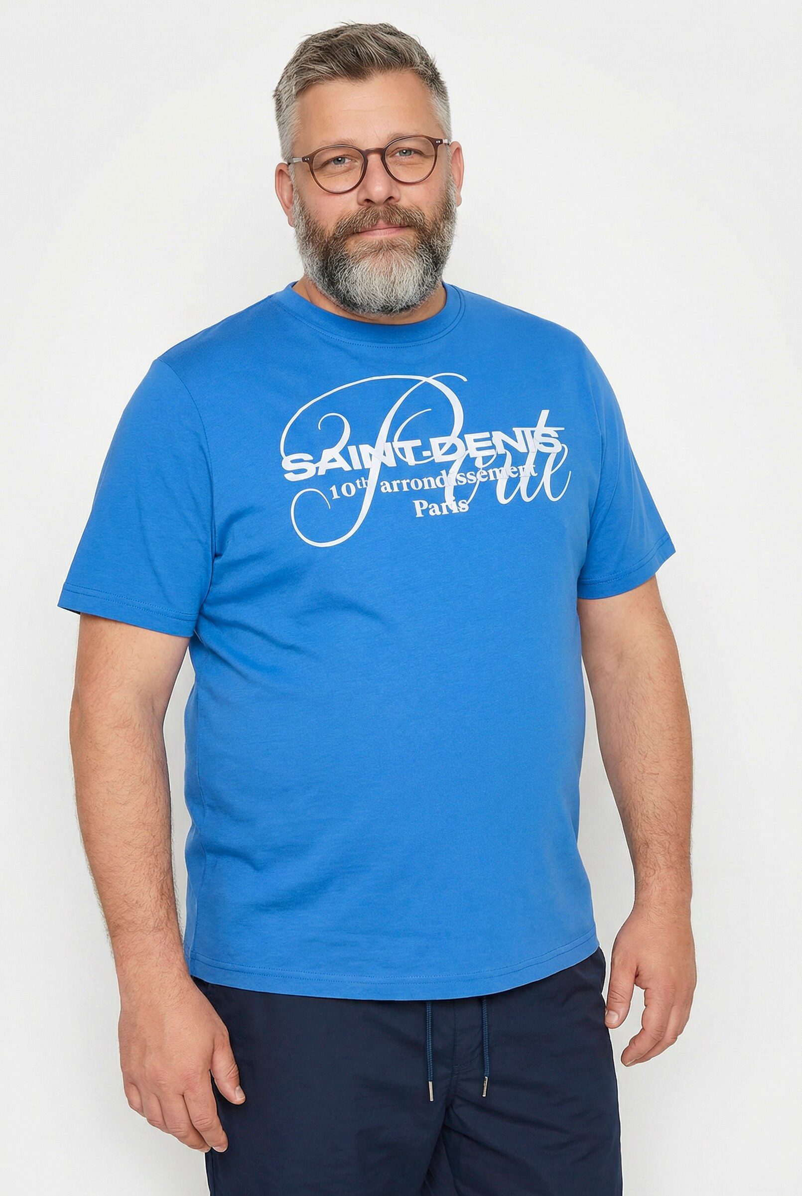 T-Shirt T-Shirt Brustprint Halbarm Rundhals