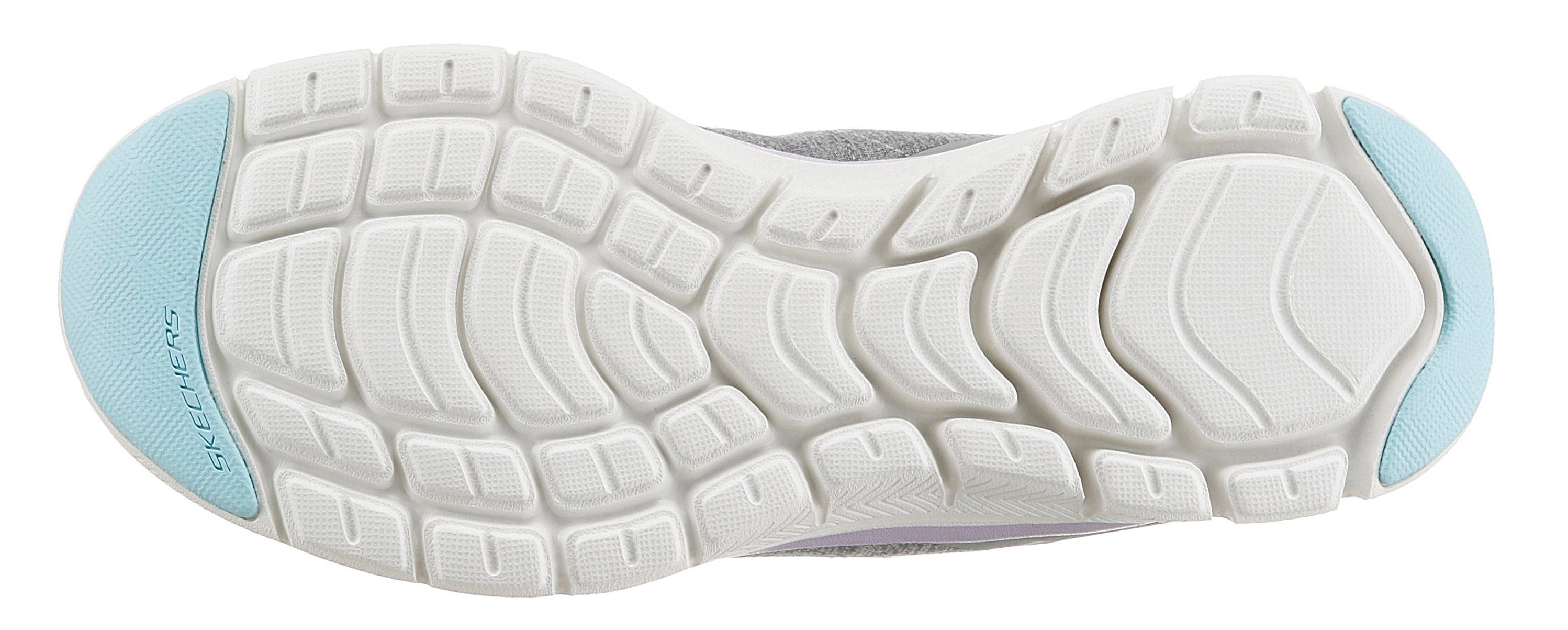 Skechers FLEX APPEAL - Maschinenwäsche Sneaker BRILLIANT für 4.0 grau-flieder-türkis geeignet VIEW