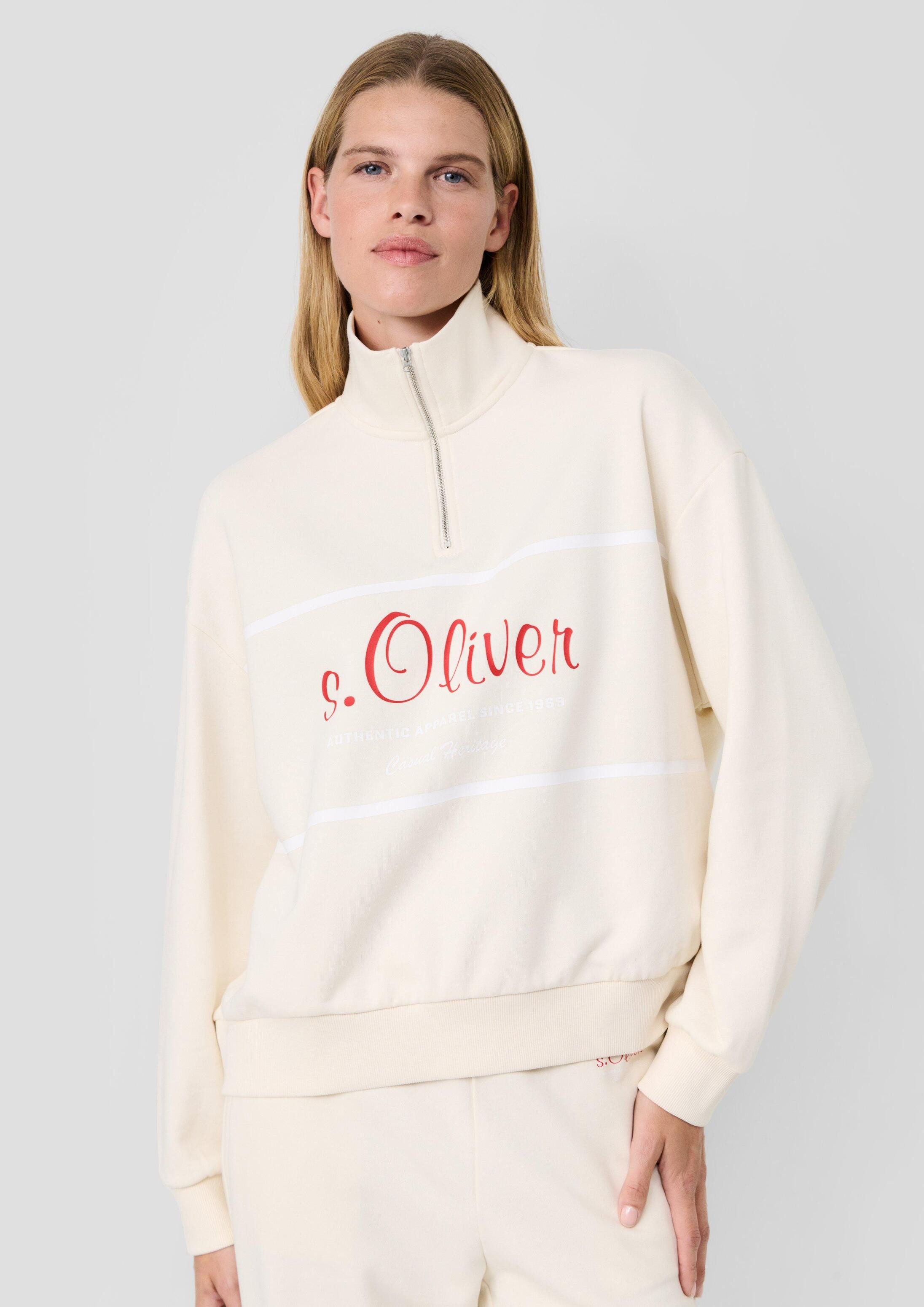 s.Oliver Sweatshirt Sweatshirt s.Oliver x Heidi Klum: Troyer-Sweatshirt mit Logo