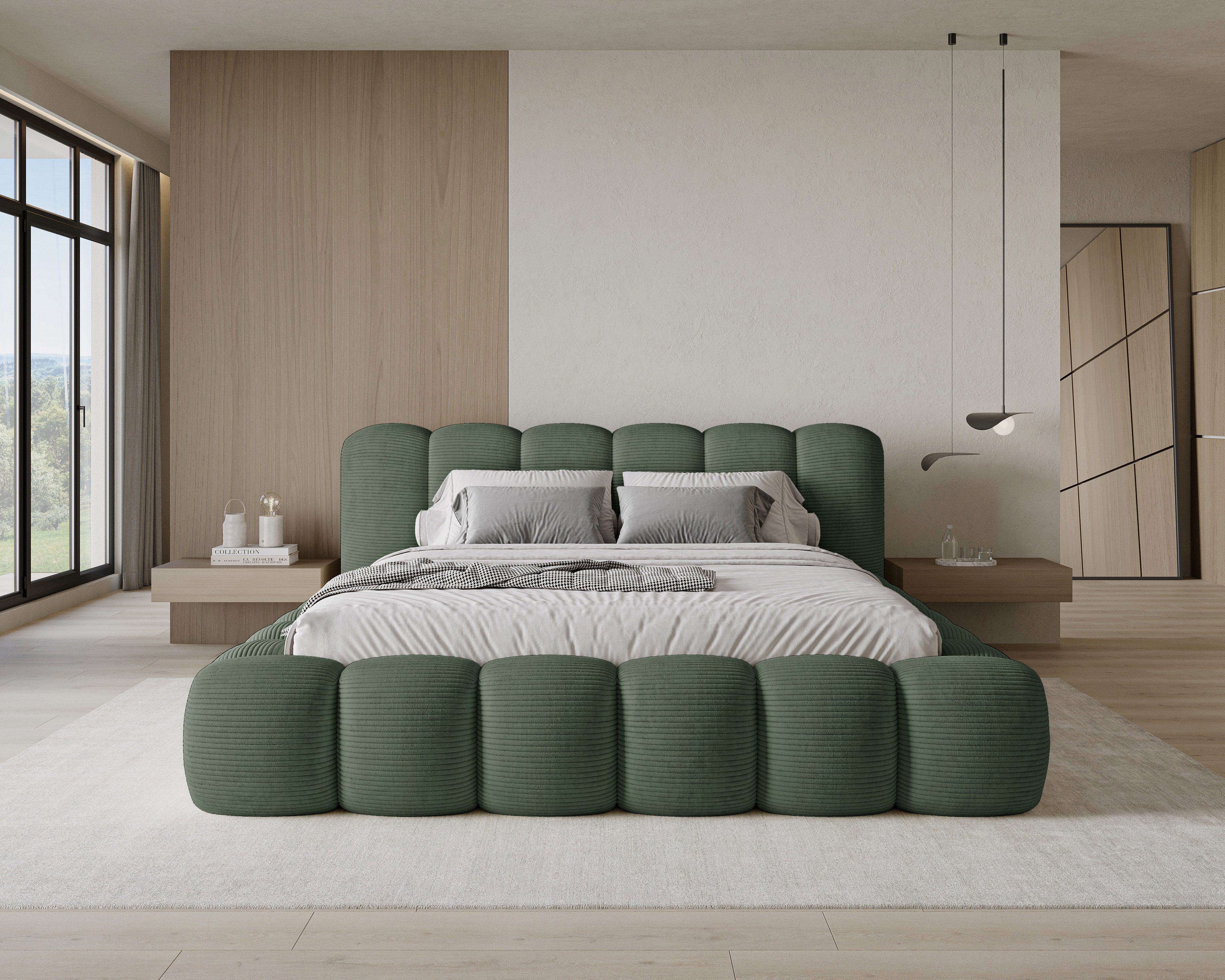 Chilly Möbel Polsterbett Stone Cord Stoff 140x200 cm mit Stauraum Poso 14