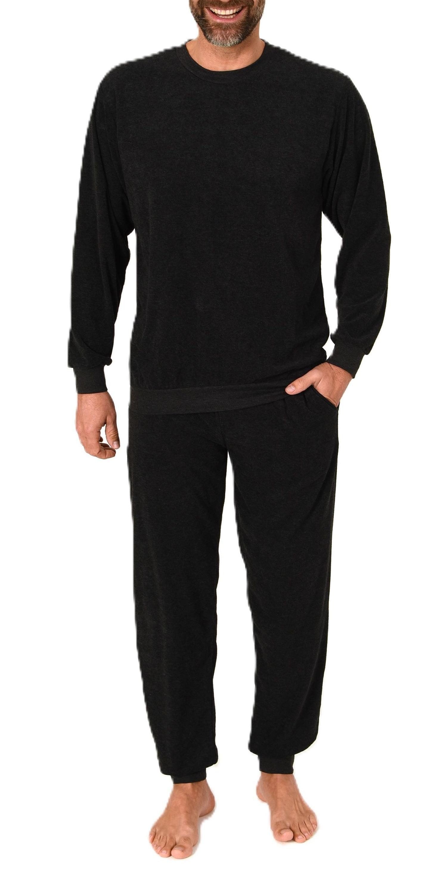 Pyjama Normann Herren Frottee Schlafanzug mit Bündchen – auch in Übergröße