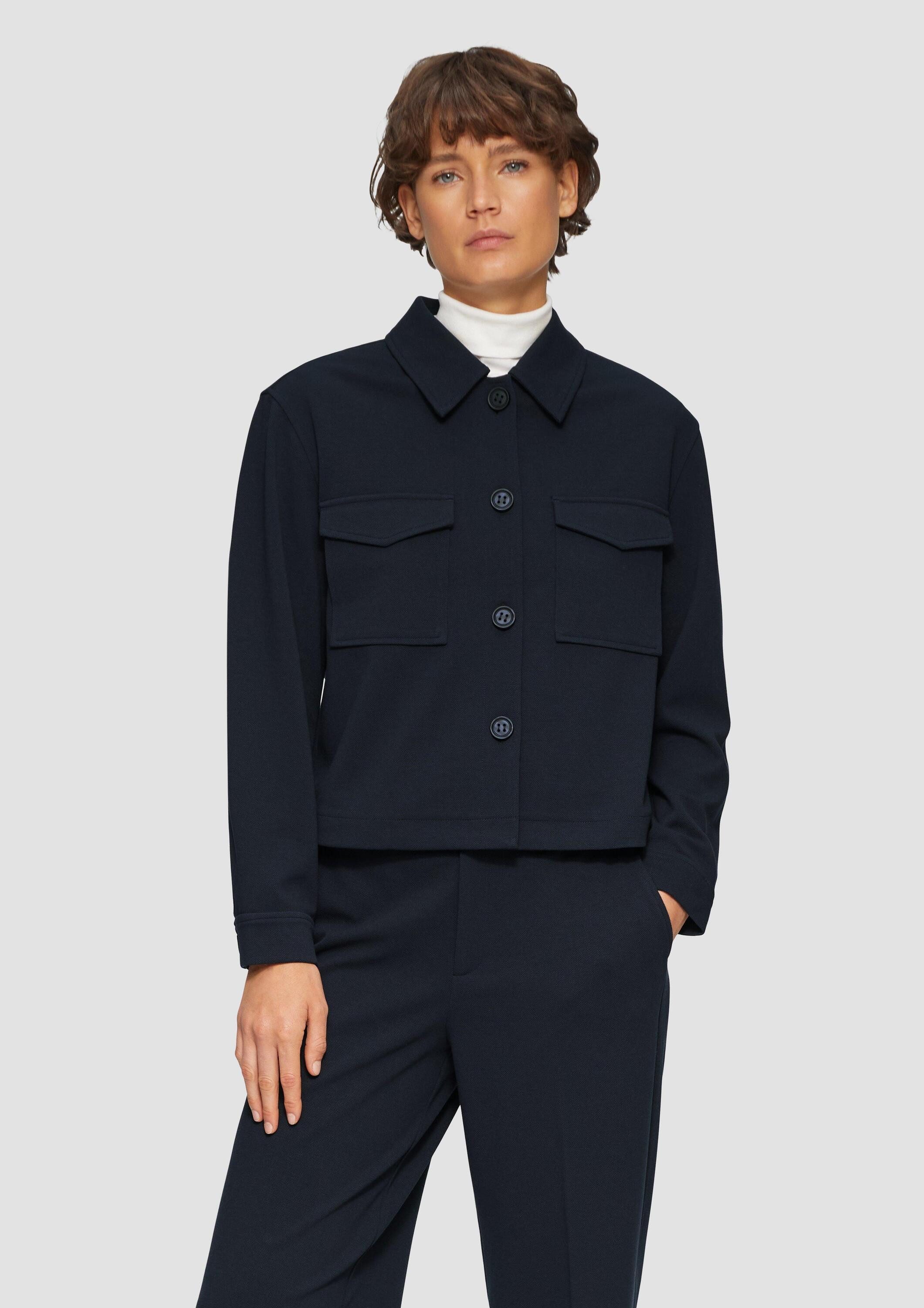 s.Oliver Funktionsjacke Indoor-Jacke Jacke im Relaxed Fit aus Struktur-Jersey