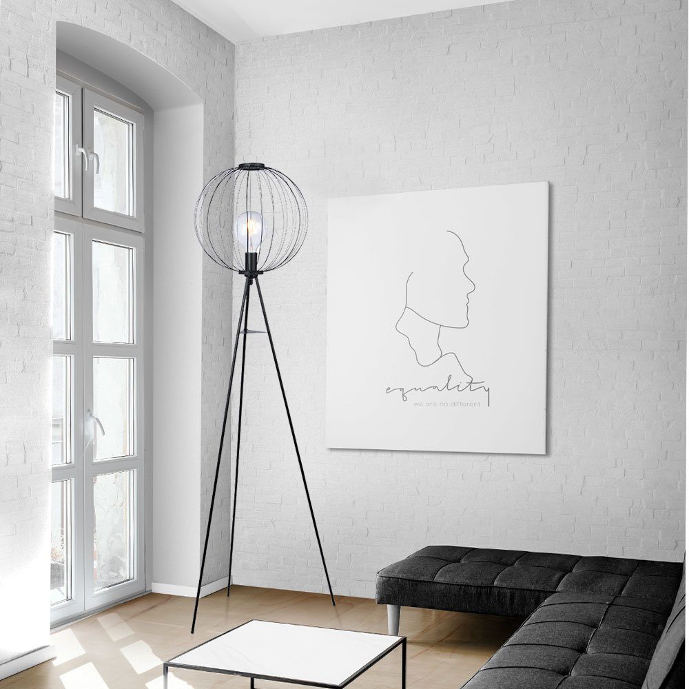 nicht Wohnzimmerlampe Dreibein Stehlampe, inklusive, Stehleuchte etc-shop D Fußschalter Metall schwarz Leuchtmittel 69cm