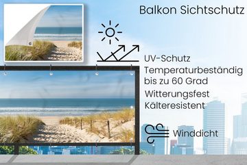 MuchoWow Balkonsichtschutz Strand - Meer - Düne - Sand - Sommer (1-St) Balkonbanner, Sichtschutz für den Balkon, Robustes und wetterfest