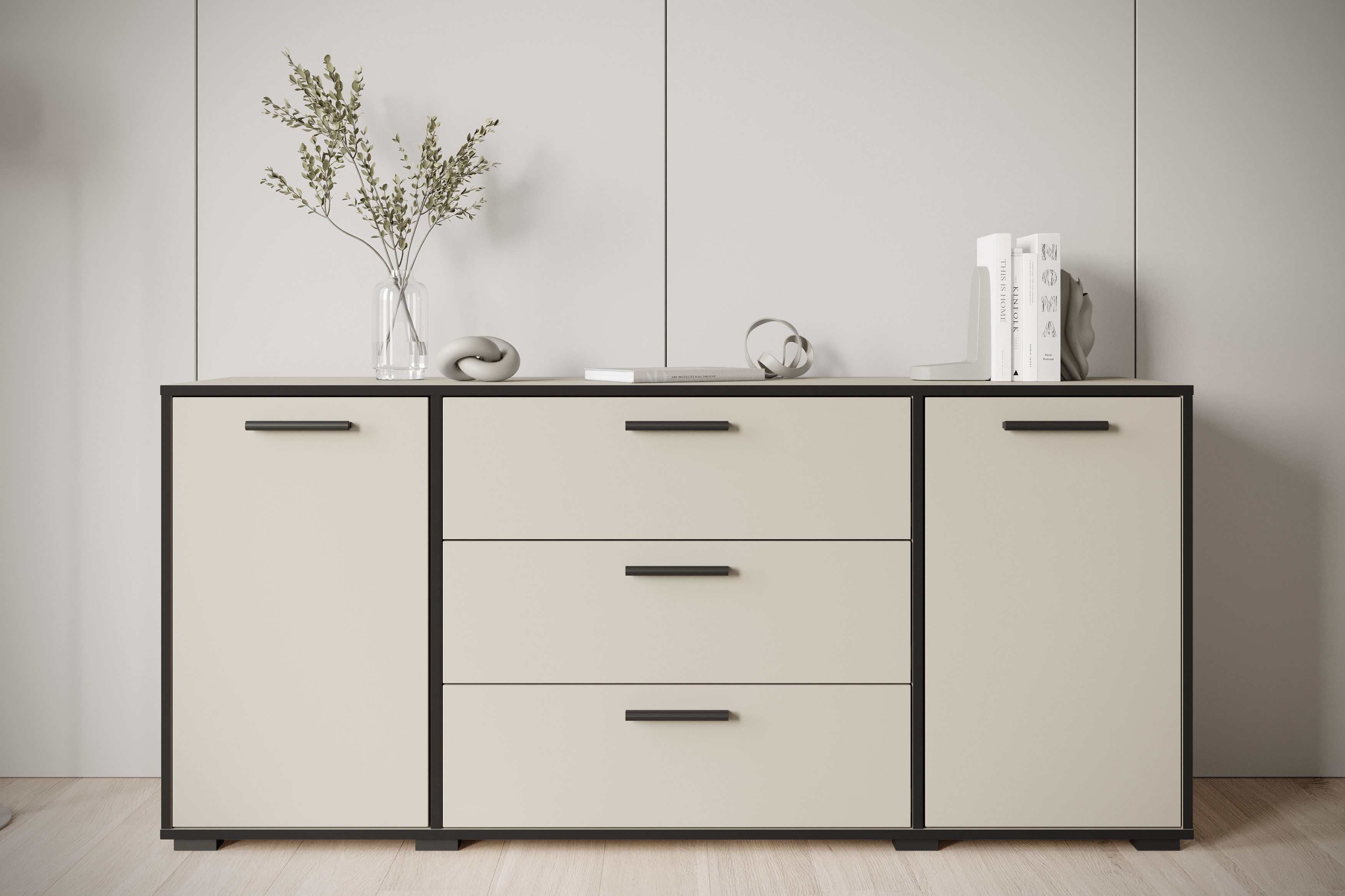Home affaire Sideboard BOGOTA, moderne Kommode, Schubladenschrank mit verstellbaren Einlegeböden